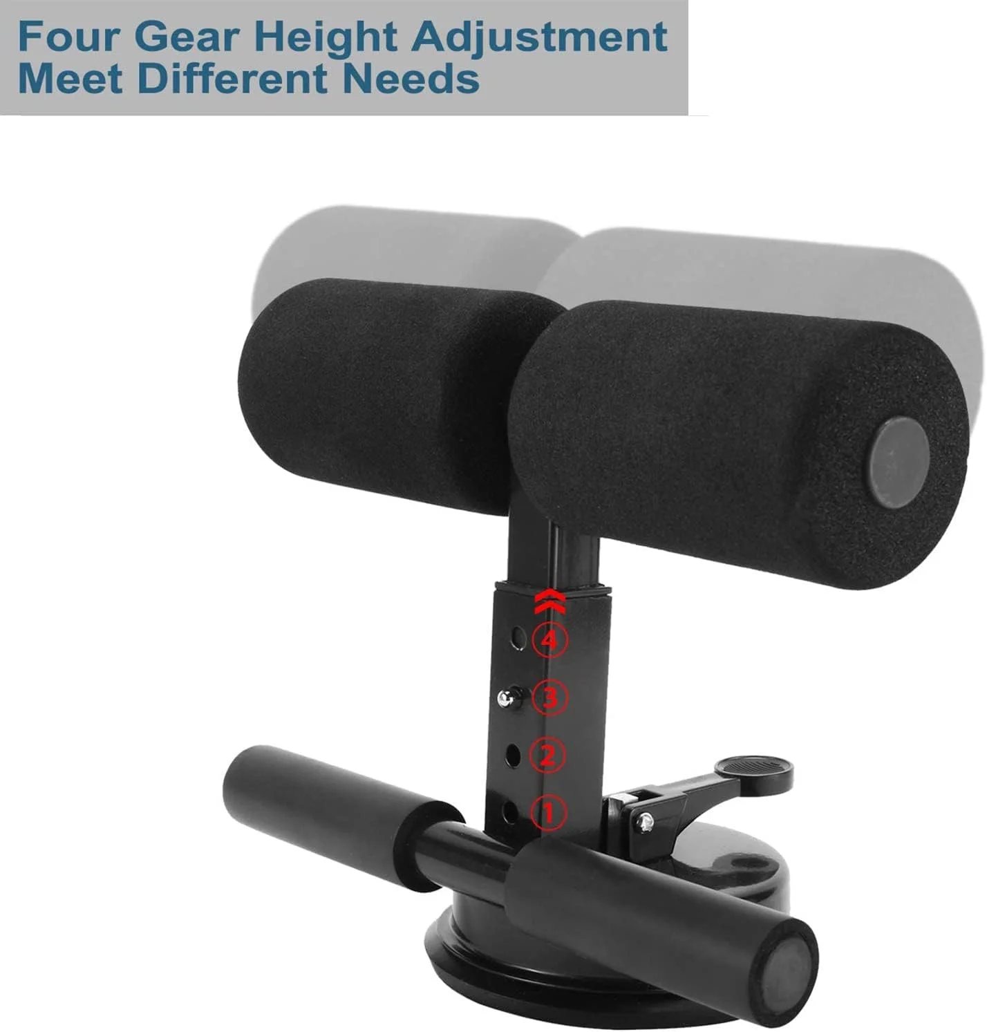 میله دراز و نشست عربست برای زمین - دستگاه کمکی دراز و نشست قابل تنظیم، میله دراز و نشست قابل حمل با مکش قوی، تجهیزات دراز و نشست با دو نگهدارنده پا برای تمرینات خانگی، تمرین عضلات اصلی بدن