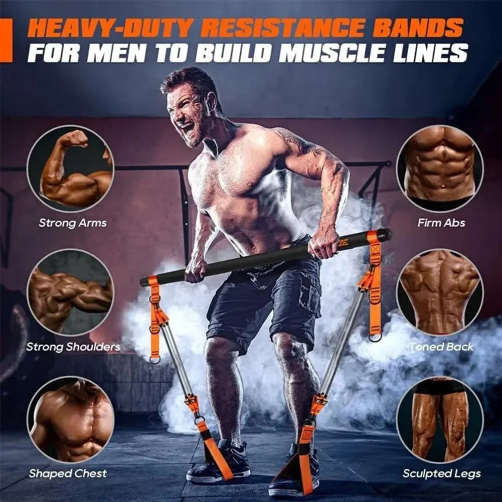 کش های کمکی بارفیکس فوروبار (68 کیلوگرم/102 کیلوگرم/136 کیلوگرم)، کش های مقاومتی سنگین با محافظ پارچه ای پا/زانو، 3 گزینه وزنی برای باشگاه خانگی، تمرینات قدرتی و بارفیکس