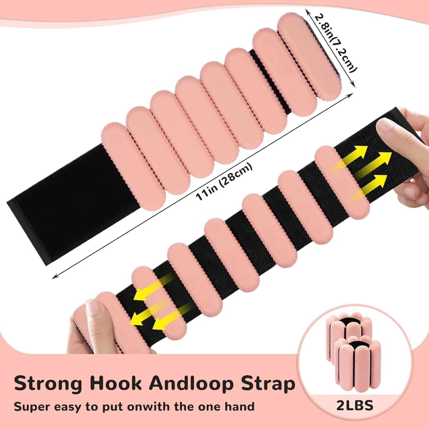 وزنه مچ پا و دست قابل تنظیم آرکئوپتریکس برای بانوان، یک جفت وزنه 900 گرمی برای باشگاه، فیتنس، تمرین، پیاده‌روی، دویدن آرام، یوگا، پیلاتس، هایکینگ (صورتی)