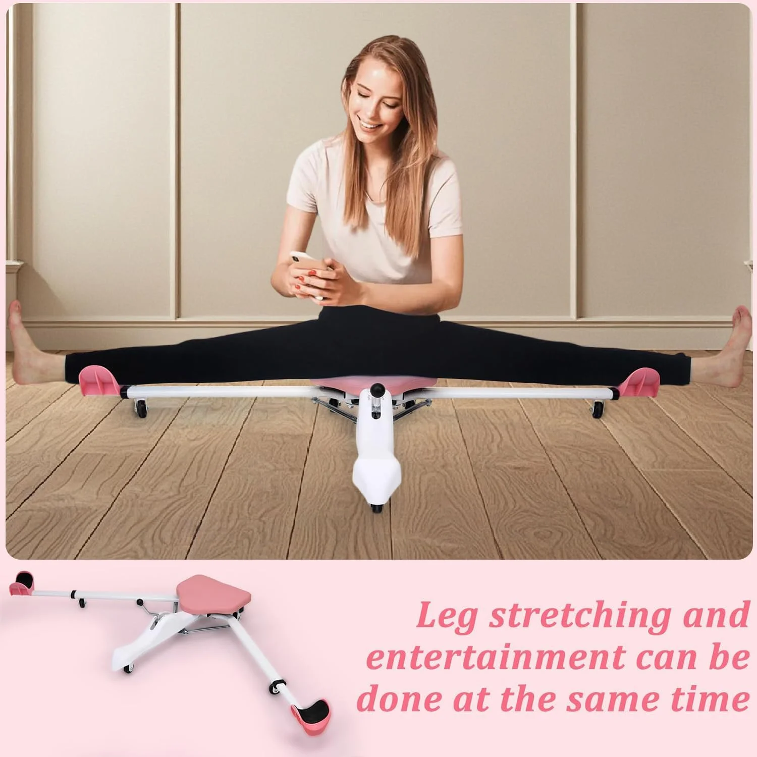 دستگاه کشش پا Angju، دستگاه باز کننده پا برای تمرینات کششی، تجهیزات افزایش انعطاف پذیری، چرخ های بی صدا، ظرفیت 150 کیلوگرم مناسب برای باله، یوگا، رقص، هنرهای رزمی، MMA، ورزش خانگی و تناسب اندام دستگاه کشش پا Angju، دستگاه باز کننده پا برای تمرینات کششی، تجهیزات افزایش انعطاف پذیری، چرخ های بی صدا، ظرفیت 150 کیلوگرم مناسب برای باله، یوگا، رقص، هنرهای رزمی، MMA، ورزش خانگی و تناسب اندام