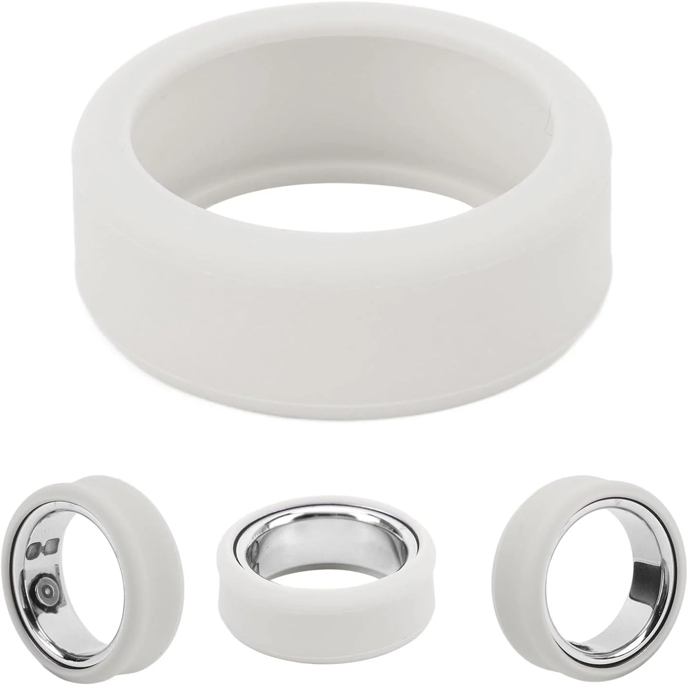 محافظ انگشتر Annadue برای تمرین، روکش انگشتر سیلیکونی الاستیک با نصب آسان، محافظ انگشت سیلیکونی الاستیک برای انگشتر هوشمند سلامت (خاکستری)