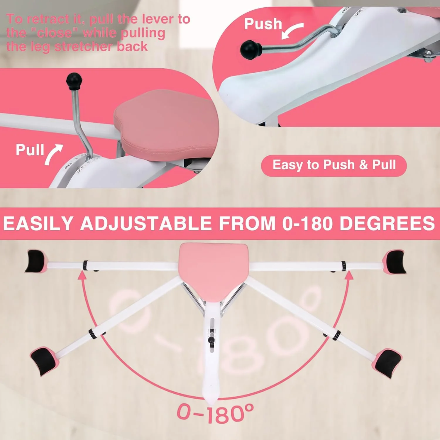 دستگاه کشش پا Angju، دستگاه باز کننده پا برای تمرینات کششی، تجهیزات افزایش انعطاف پذیری، چرخ های بی صدا، ظرفیت 150 کیلوگرم مناسب برای باله، یوگا، رقص، هنرهای رزمی، MMA، ورزش خانگی و تناسب اندام دستگاه کشش پا Angju، دستگاه باز کننده پا برای تمرینات کششی، تجهیزات افزایش انعطاف پذیری، چرخ های بی صدا، ظرفیت 150 کیلوگرم مناسب برای باله، یوگا، رقص، هنرهای رزمی، MMA، ورزش خانگی و تناسب اندام