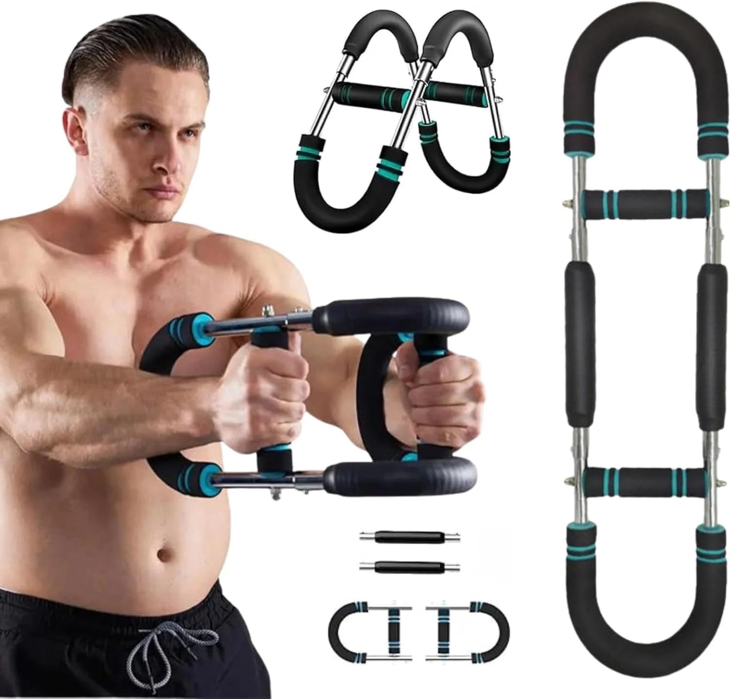 تقویت کننده بازو چرخشی قابل تنظیم 18-45 کیلوگرم | تقویت کننده سینه و ساعد با چرخش قدرتی، تجهیزات تمرین مقاومتی فنری، ابزار تمرین تناسب اندام خانگی قابل حمل برای آقایان و بانوان