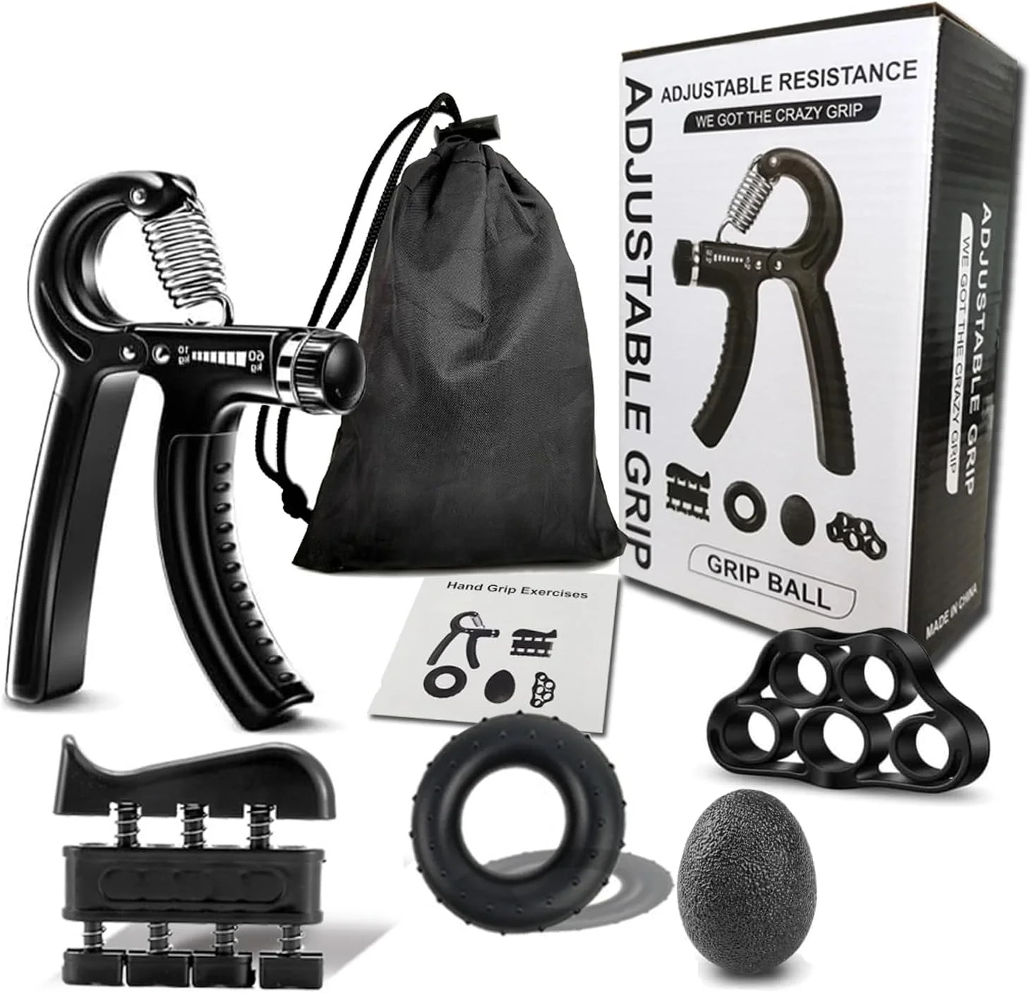 ست تمرین تقویت مچ و انگشتان آمرتیر (۶ تکه) شامل تقویت کننده انگشت، تقویت کننده مچ دست، کشش دهنده دست، توپ ضد استرس و حلقه تمرین ساعد مناسب برای همه