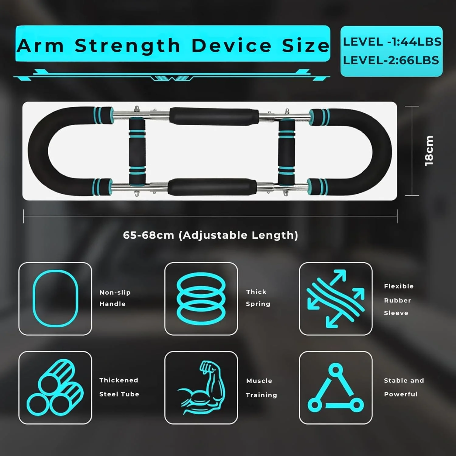 تقویت کننده بازو چرخشی قابل تنظیم 18-45 کیلوگرم | تقویت کننده سینه و ساعد با چرخش قدرتی، تجهیزات تمرین مقاومتی فنری، ابزار تمرین تناسب اندام خانگی قابل حمل برای آقایان و بانوان