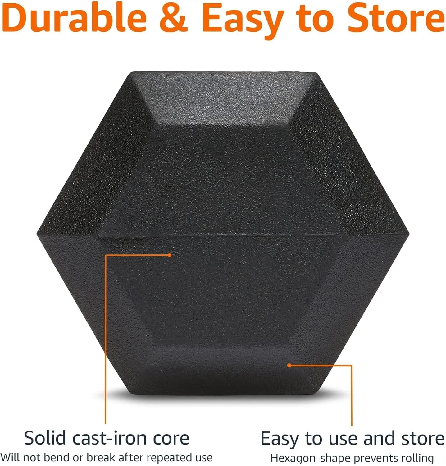 وزنه دمبل شش ضلعی با روکش لاستیکی آمازون بیسیکس، 36x16.5x14.7 سانتی متر، 20.4 کیلوگرم