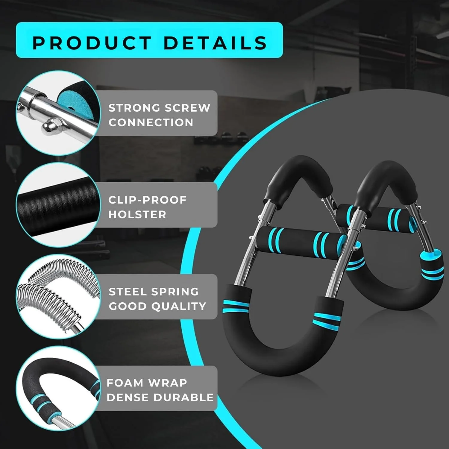 تقویت کننده بازو چرخشی قابل تنظیم 18-45 کیلوگرم | تقویت کننده سینه و ساعد با چرخش قدرتی، تجهیزات تمرین مقاومتی فنری، ابزار تمرین تناسب اندام خانگی قابل حمل برای آقایان و بانوان