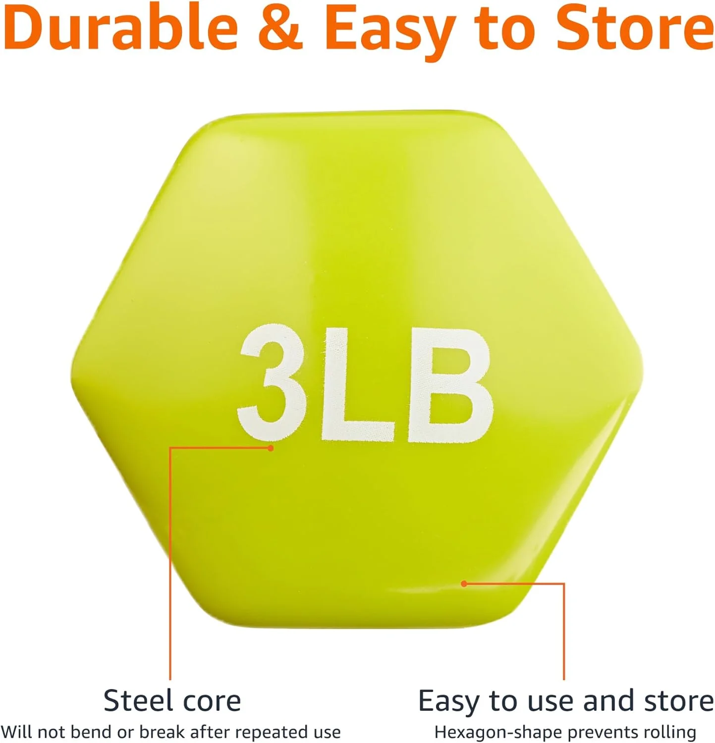 وزنه دستی روکش وینیل آمازون بیسیکس، جفت، مجموعه 2 عددی