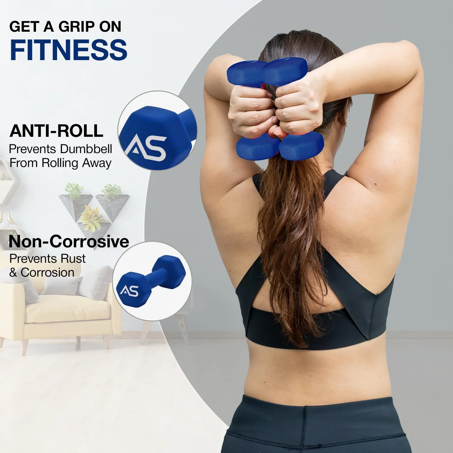 ست دمبل نئوپرن برای تمرینات ورزشی خانگی - تجهیزات ورزشی ضد لغزش برای پیلاتس، کاردیو، تمرین - دمبل های شش ضلعی ضد عرق در وزن های 1 کیلوگرم 2 کیلوگرم 3 کیلوگرم 4 کیلوگرم 5 کیلوگرم به صورت جفتی