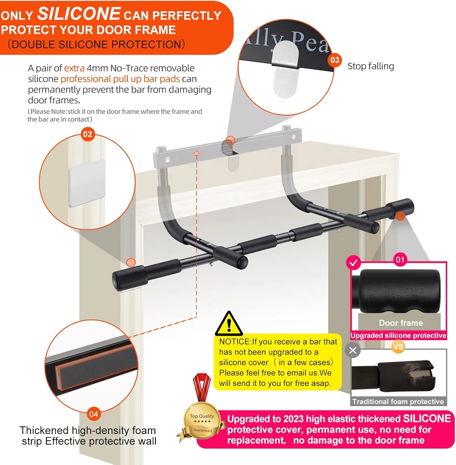 بارفیکس درب منزل Ally Peaks | فولاد ضخیم با حداکثر تحمل وزن 200 کیلوگرم | میله ورزشی چند منظوره برای تقویت عضلات بالاتنه | مناسب برای تمرینات ورزشی در خانه