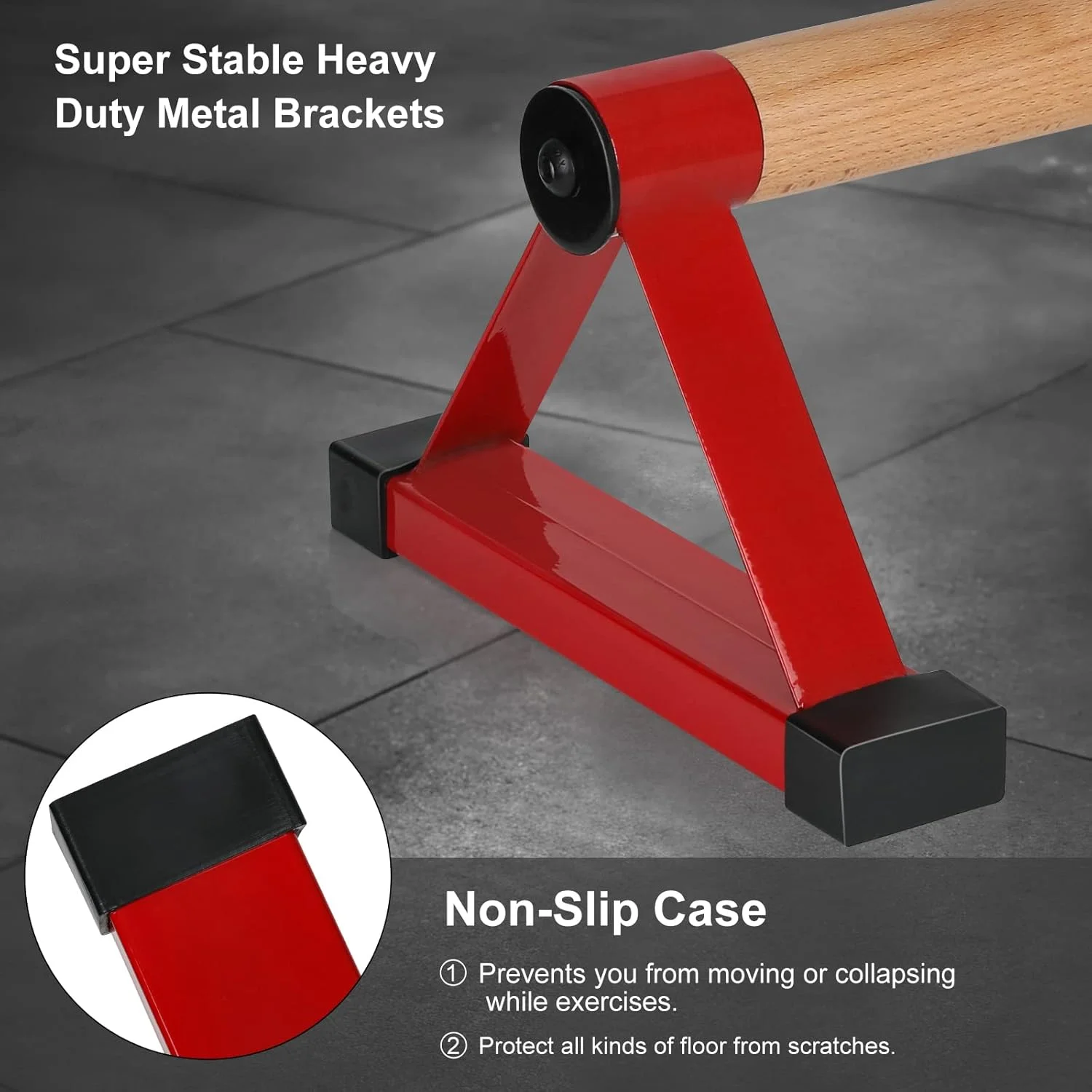 پارالل میله شنا سوئدی چوبی ایروجیم، میله های ضد لغزش برای تمرینات کالیستنیکس، فیتنس و تمرینات زمینی، چوب جامد با براکت فلزی محکم، تحمل وزن تا 225 کیلوگرم