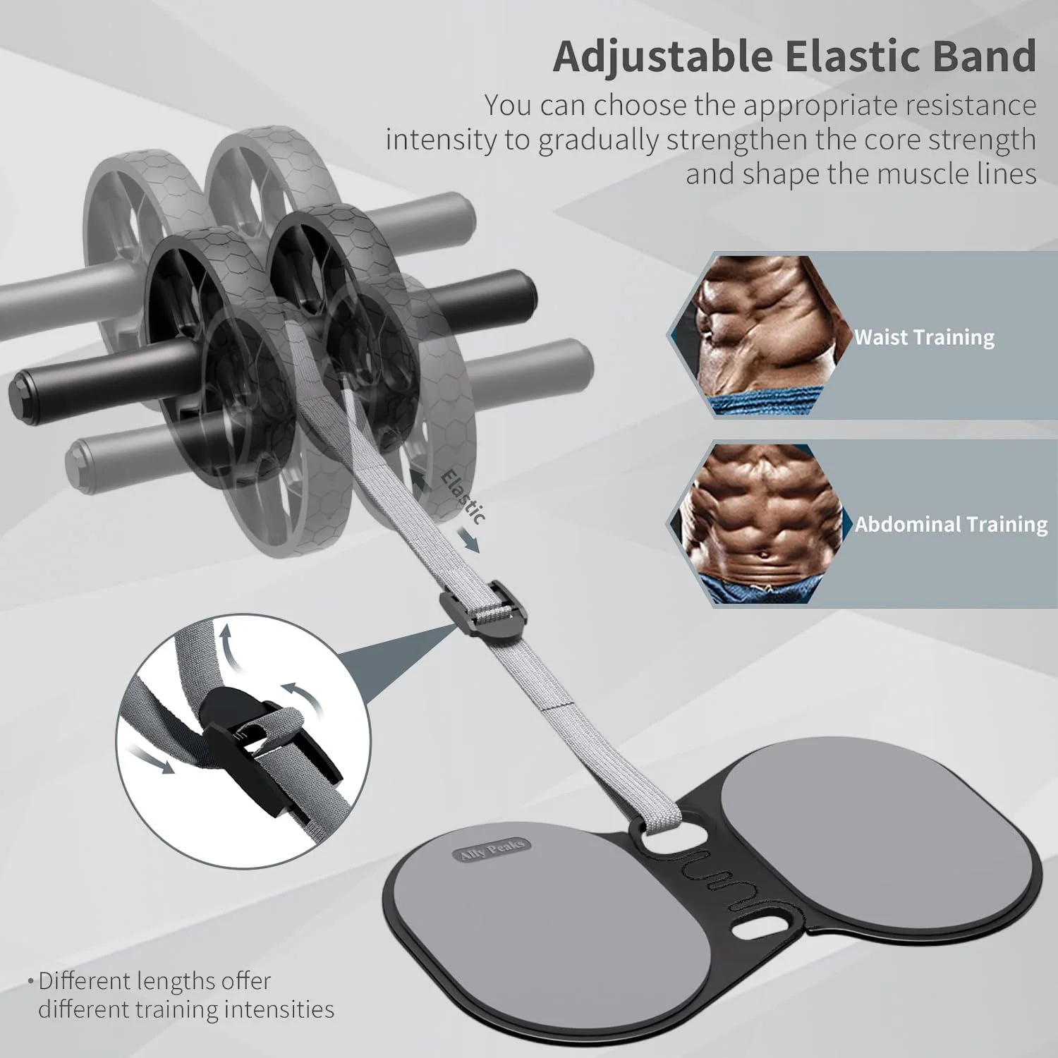 غلتک شکم با مقاومت قابل تنظیم، تجهیزات تمرینات شکم و هسته بدن با برگشت خودکار برای مبتدیان، تمام سطوح و تمرینات قدرتی جداشدنی پس از خستگی با پد زانو. غلتک شکم برای آقایان و بانوان