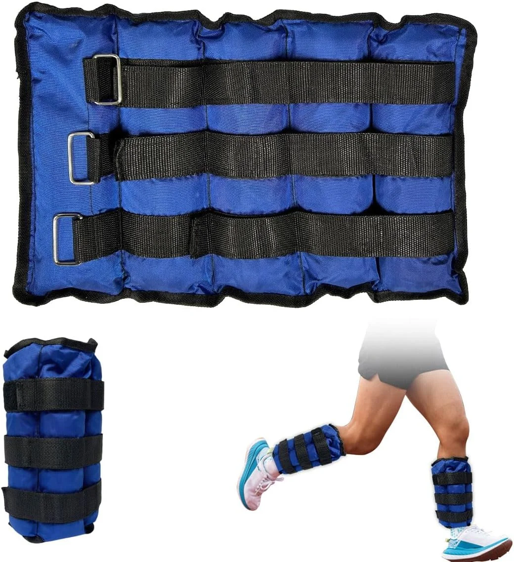 وزنه مچ پا با طول قابل تنظیم 2 عددی، بند وزنه پا پوشیدنی 4 کیلوگرمی، ست کیسه شن ضد آب وزن دار با بندهای قابل تنظیم برای زنان، مردان، کودکان، ورزش خانگی، دویدن، ایروبیک، 8 کیلوگرم