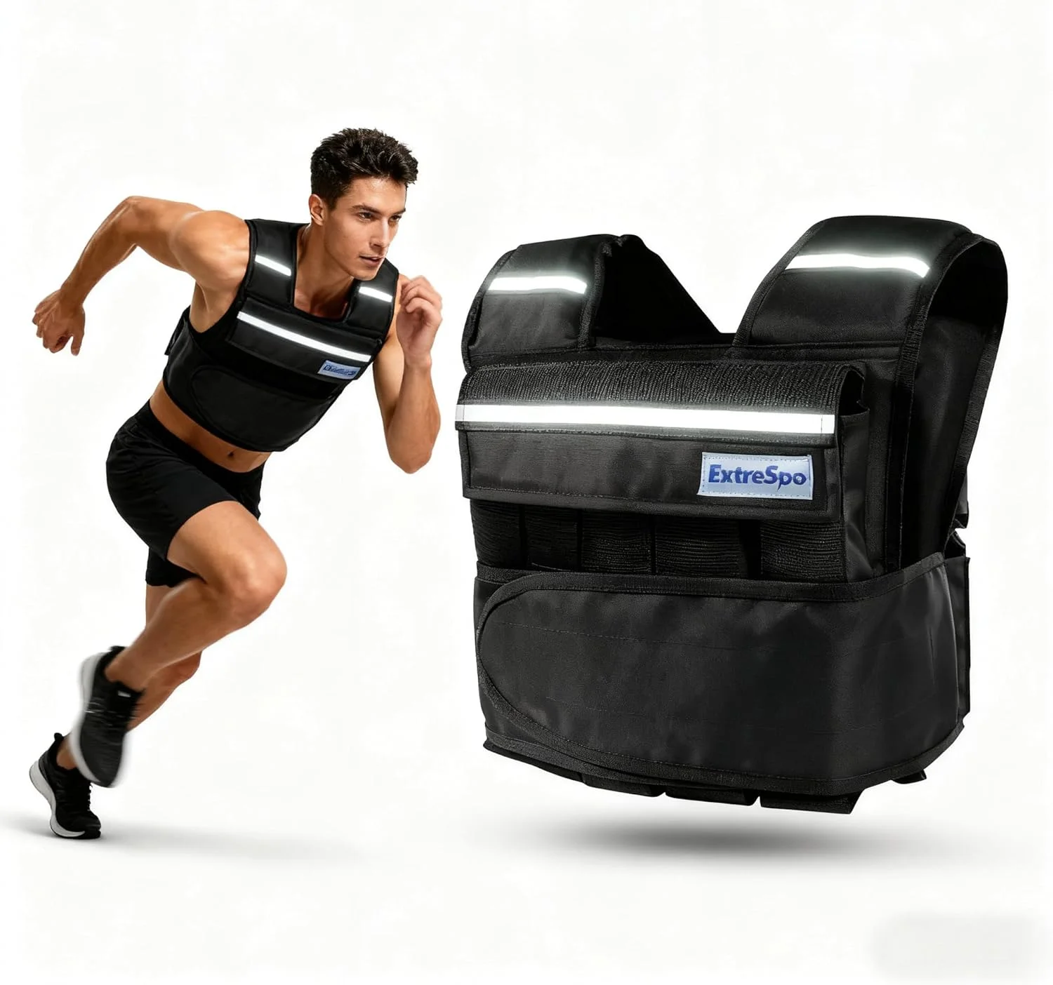 جلیقه وزنه دار قابل تنظیم برای آقایان و بانوان، جلیقه وزنه دار ۴۰ پوندی قابل تنظیم برای دویدن، تمرین، آهسته دویدن، پیاده روی