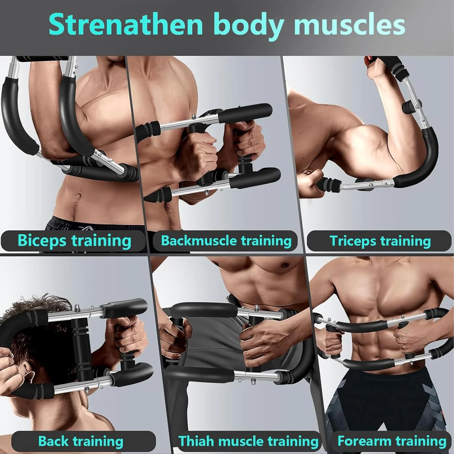 تقویت کننده بازو چرخشی، تجهیزات تمرین سینه و بازو قابل تنظیم 18-45 کیلوگرمی، میله چرخشی قدرتی با طراحی جداشدنی برای تمرینات قدرتی در خانه، باشگاه و مسافرت