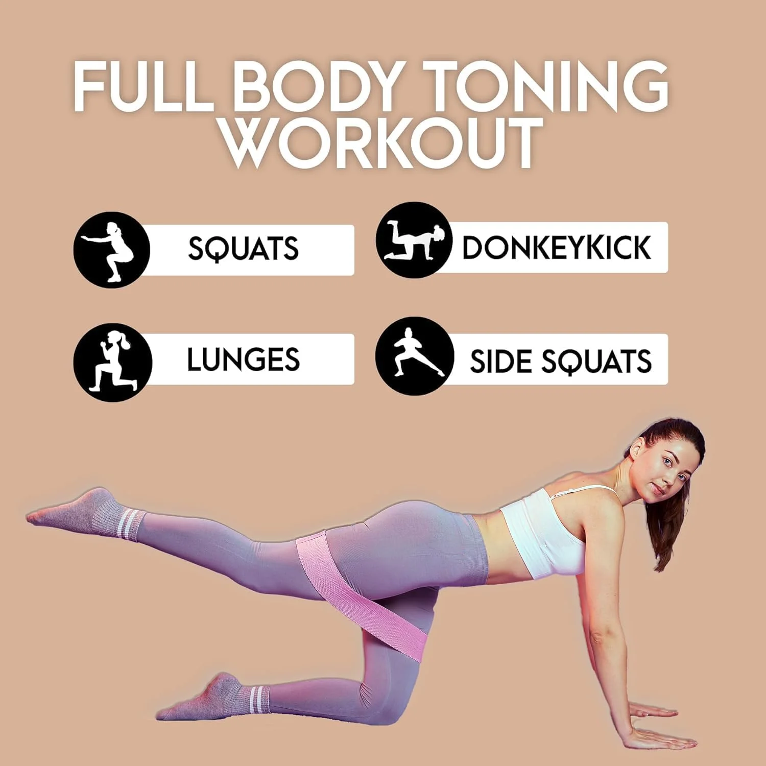 ست ۳ عددی کش های مقاومتی پارچه ای، کش های باسن بادوام برای زنان و مردان - ضد لغزش برای تمرینات سرینی، ران و لگن - باشگاه خانگی، یوگا، پیلاتس و فیزیوتراپی