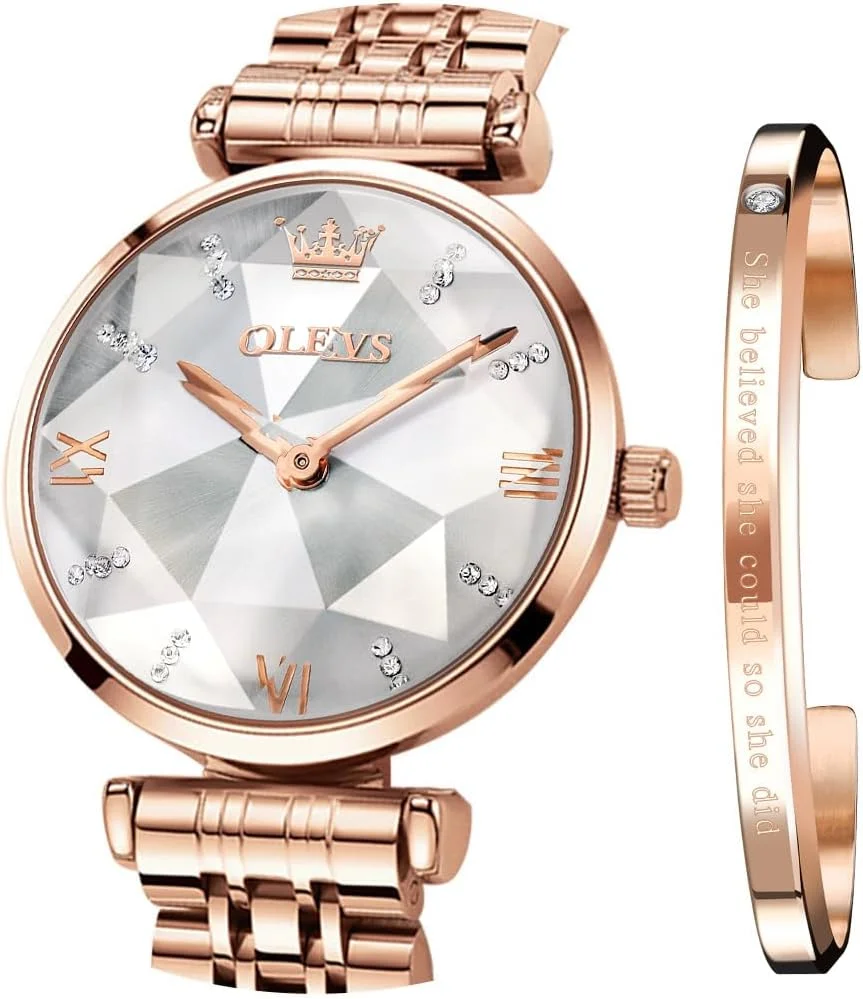 ساعت مچی مردانه اولوز، بند استیل ضد زنگ طلایی، ضد آب، کوارتز، مناسب برای هدیه