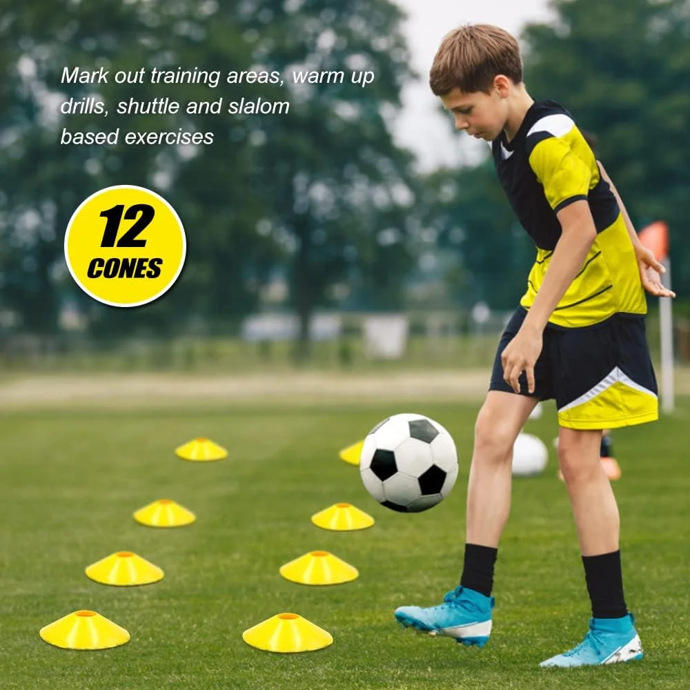 کیت تمرین چابکی و سرعت، نردبان چابکی فوتبال با 12 پله، 12 مخروط و 4 میخ، تجهیزات تمرین فوتبال، کیت تمرین چابکی و سرعت برای فوتبال، بسکتبال، بیسبال، هاکی
