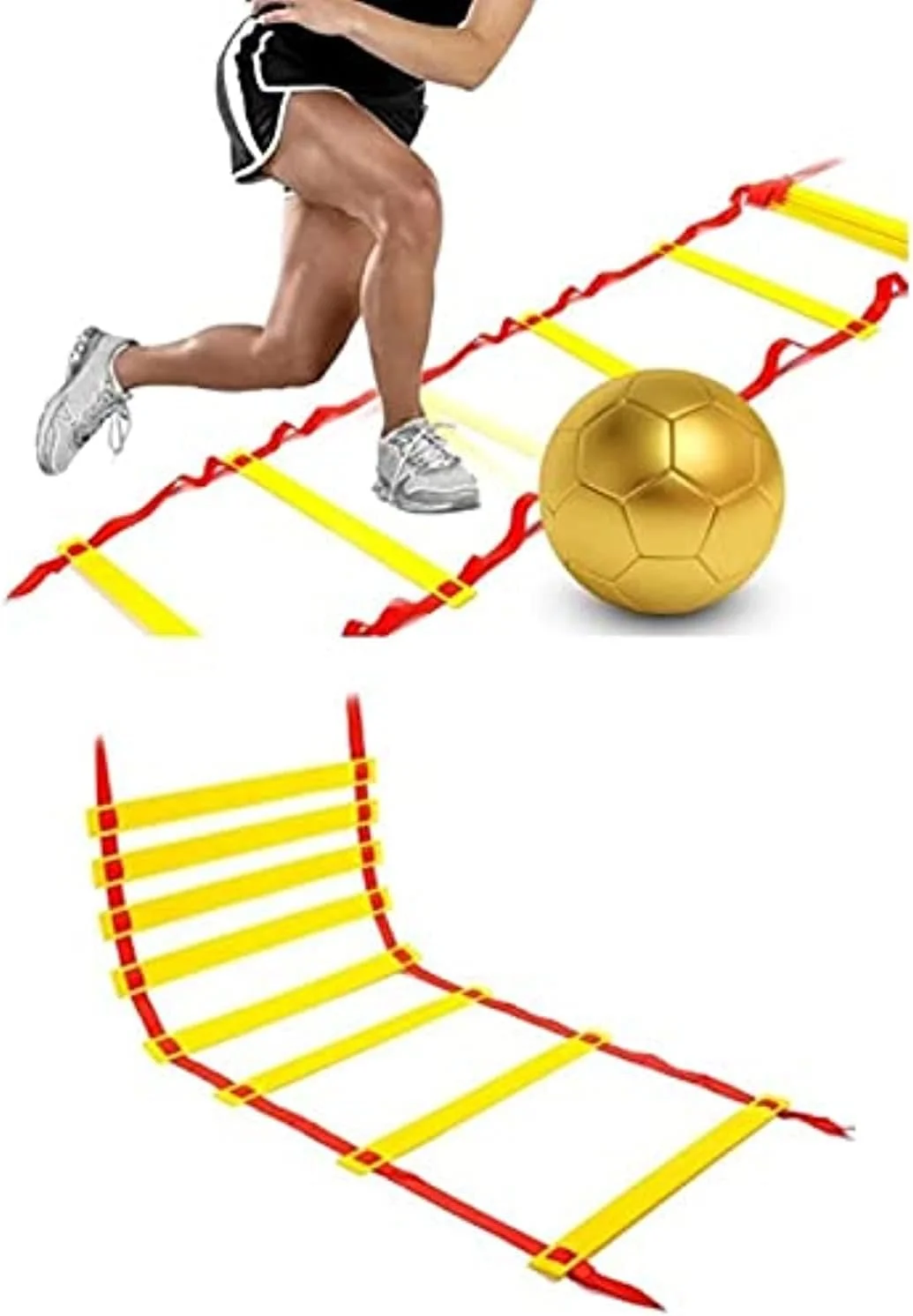 نردبان چابکی مارشال فیتنس، تجهیزات تمرینی، نردبان سرعت پرش، تمرین فوتبال برای تناسب اندام ورزشی، 6 متر، 12 پله - MF-0005