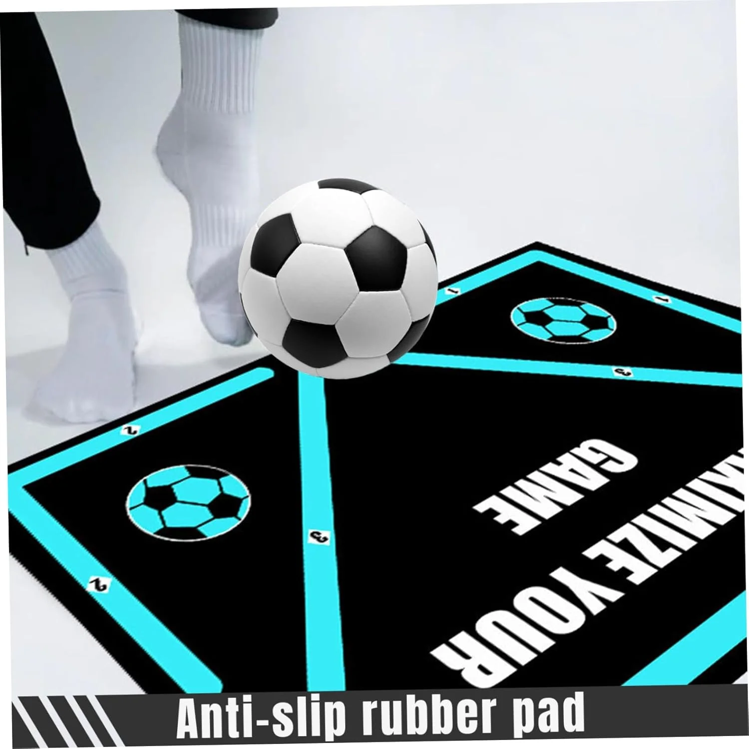 مت تمرین فوتبال KASTWAVE، مت تمرین گام فوتبال، وسایل کمکی بی صدای دریبل مربی فوتبال، تجهیزات تمرین چابکی فوتبال قابل حمل (60x90 سانتی متر)