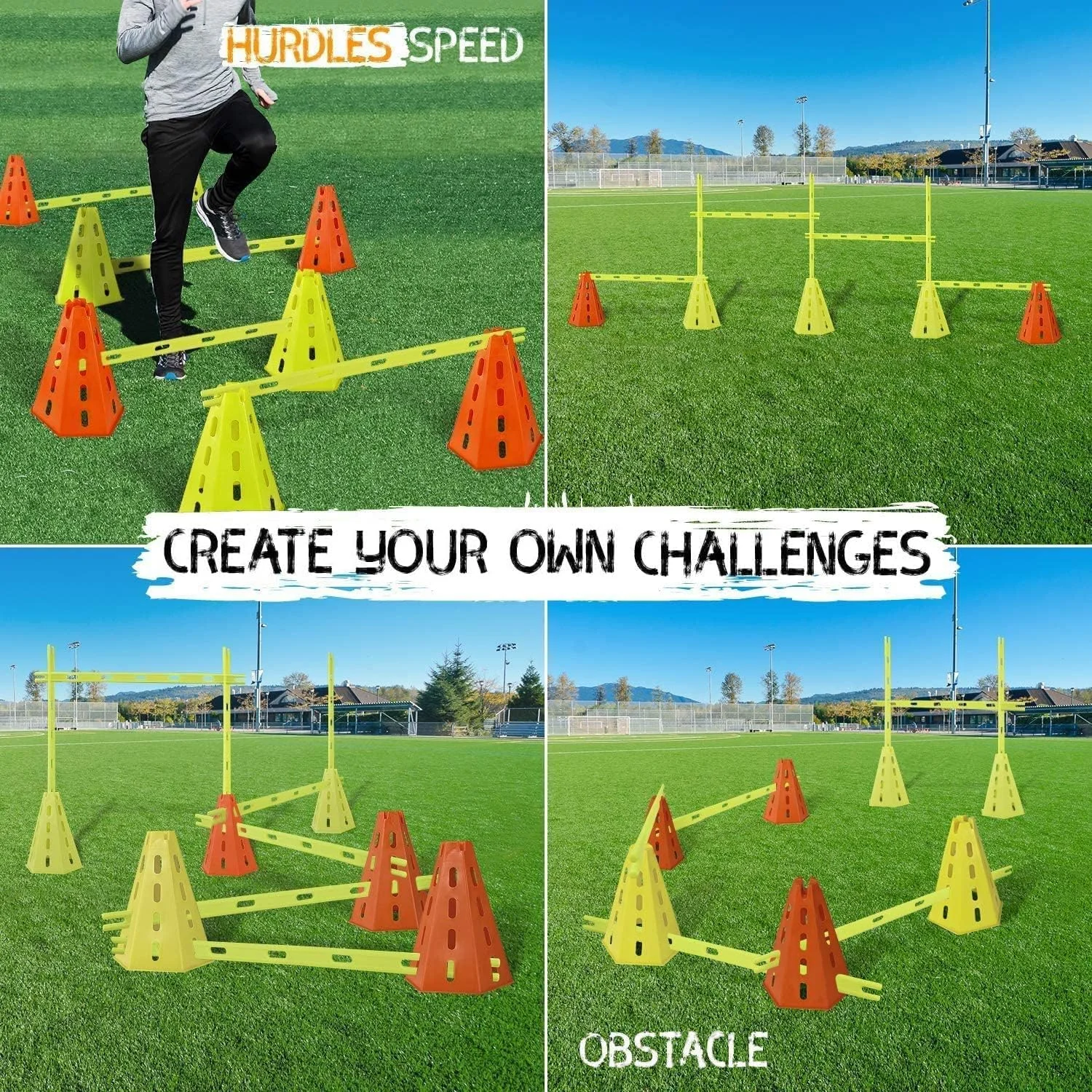 مجموعه موانع و مخروط های چابکی و سرعت THE WHITE SHOP، آموزش موانع چابکی سگ، بازی های فضای باز حیوانات خانگی، تجهیزات آموزش چابکی به همراه کیف حمل