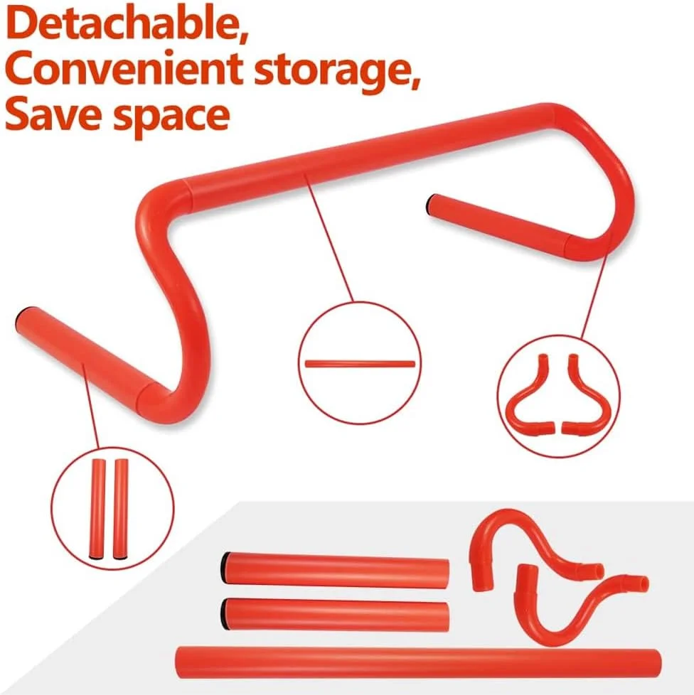 مانع های تمرین سرعت و چابکی Azonee، بسته 4 عددی مانع های تمرین چابکی جداشدنی، تجهیزات تمرین فوتبال، تاشو برای پرش، مسابقه، دوره های مانع، کلاس های تربیت بدنی، فوتبال، دو و میدانی و موارد دیگر