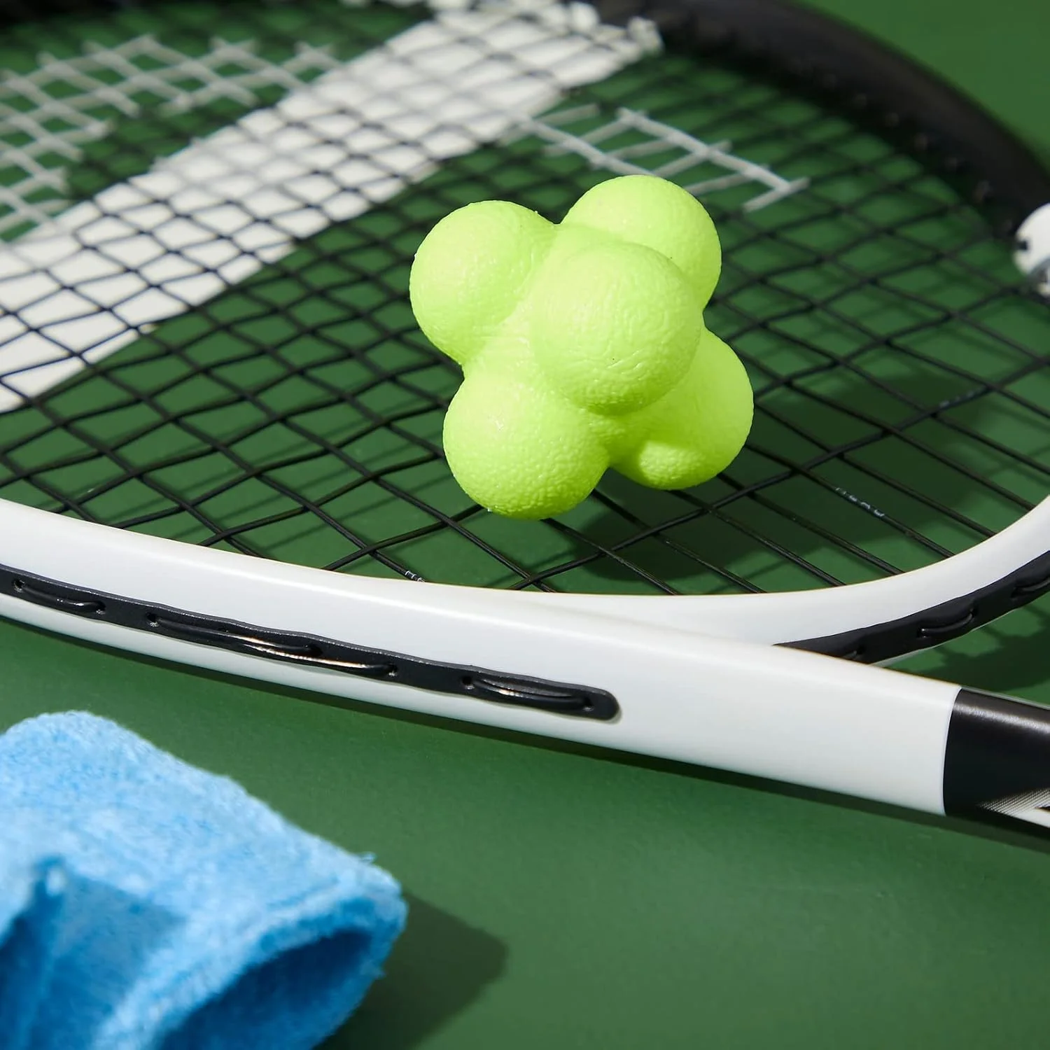 توپ های تمرینی هماهنگی چشم و دست لاستیکی، بسته 2 عددی، توپ واکنش چند وجهی برای ورزش، تجهیزات تمرین چابکی، بیسبال و تنیس