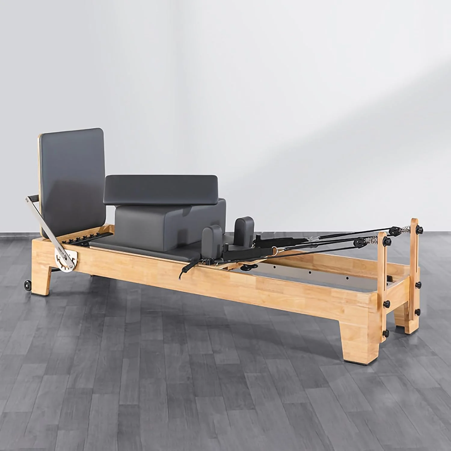 دستگاه پیلاتس ریفرمر، تخت پیلاتس چوبی جامد برای خانه، تجهیزات یوگا ورزشی، تخت ریفرمر یوگا، مناسب برای کاربران مبتدی و متوسط