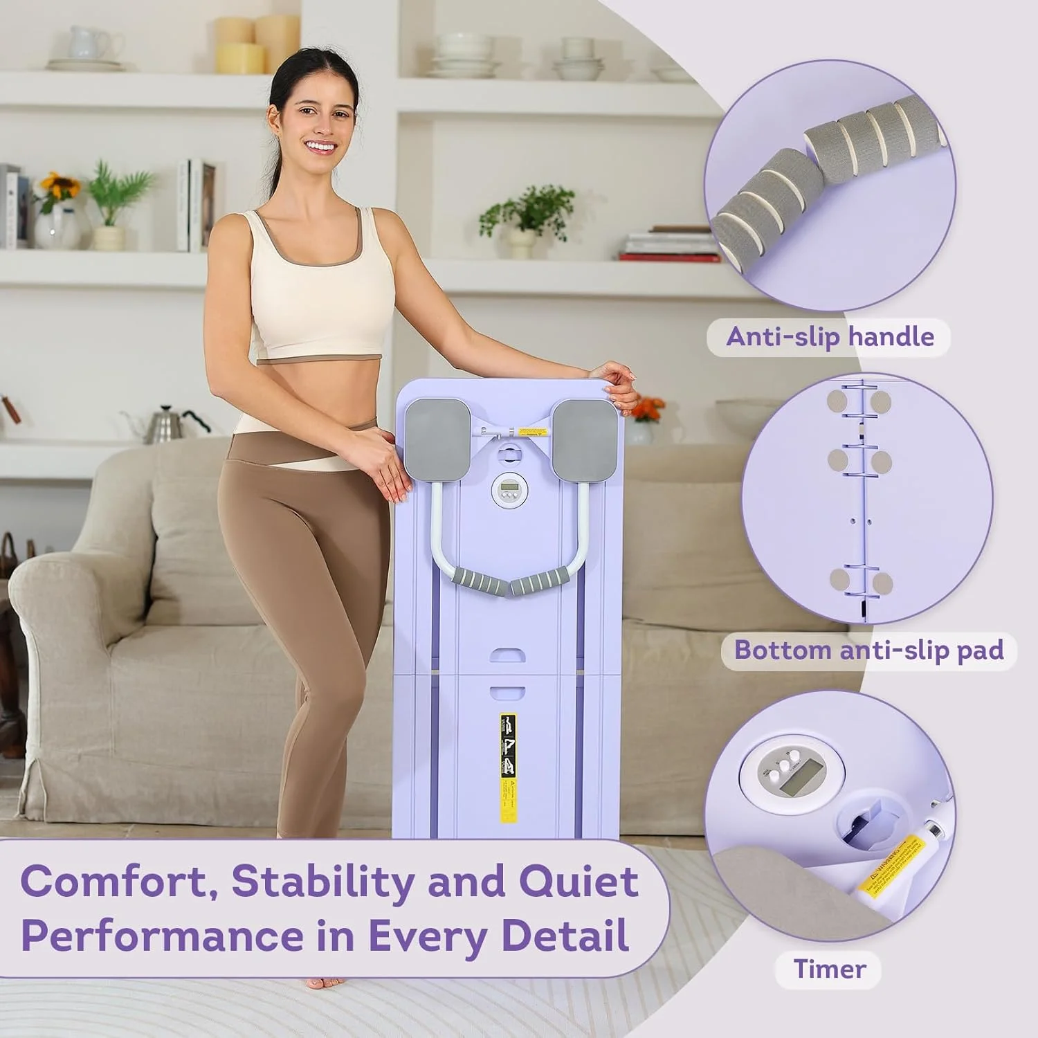 دستگاه پیلاتس ریفرمر ارتقا یافته GDSHGS برای خانه، تخته شکم چند منظوره، تخته تمرین غلتکی شکم با برگشت اتوماتیک، تجهیزات تمرین کل بدن