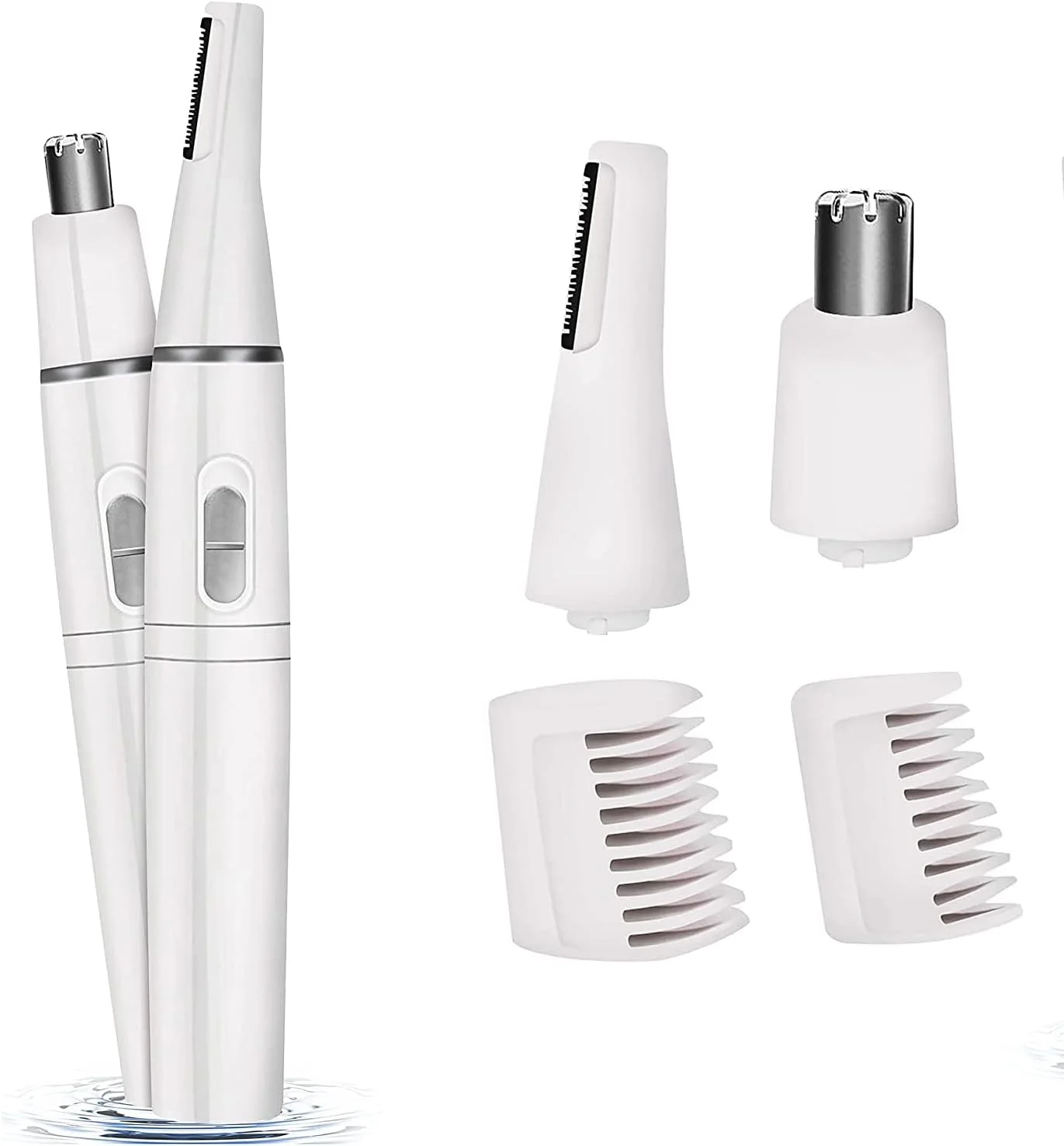 مو زن گوش و بینی KASTWAVE، موزن برقی صورت با تیغه های استیل ضد زنگ دو لبه، کیت حرفه ای پیرایش صورت برای آقایان و بانوان