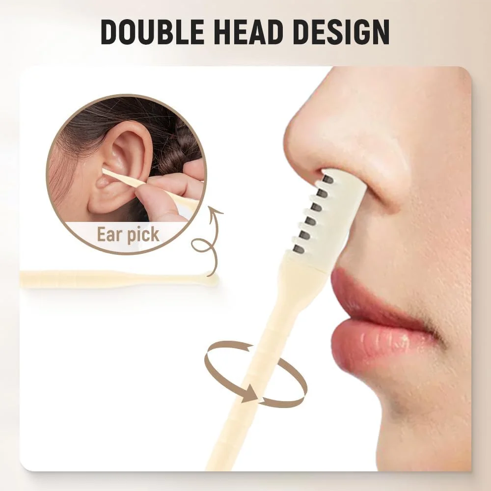 ابزار اصلاح موی بینی 2 در 1، تیغ دو طرفه ارتقا یافته، ابزار حذف موی سوراخ بینی با چرخش 360 درجه، ابزار اصلاح موی بینی به همراه گوش پاک کن، مناسب برای آقایان و بانوان (12 عدد)