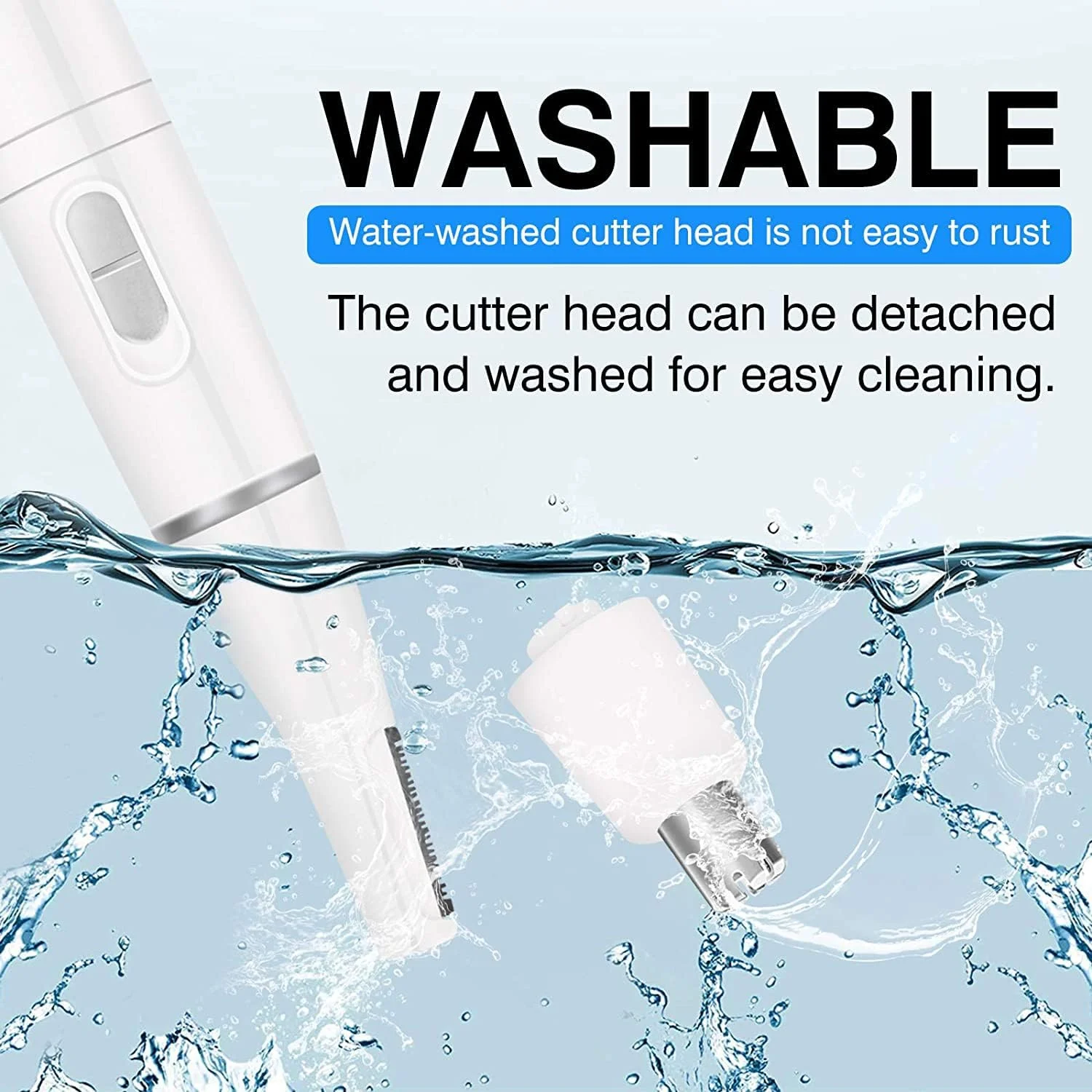 مو زن گوش و بینی KASTWAVE، موزن برقی صورت با تیغه های استیل ضد زنگ دو لبه، کیت حرفه ای پیرایش صورت برای آقایان و بانوان