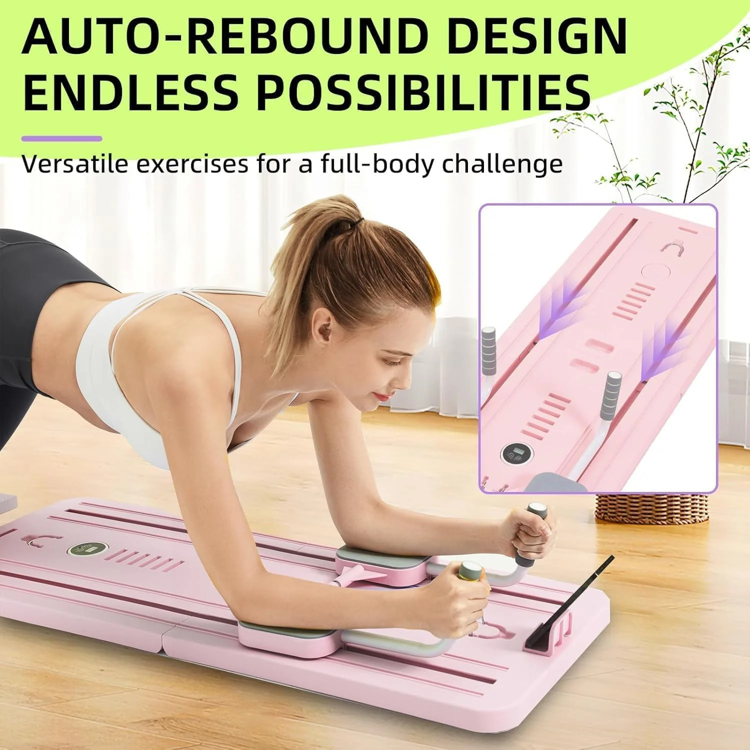 تخته پیلاتس - ست ریفرمر پیلاتس، تخته ریفرمر پیلاتس تاشو چند منظوره برای خانه، تخته لغزنده پیلاتس 5 در 1