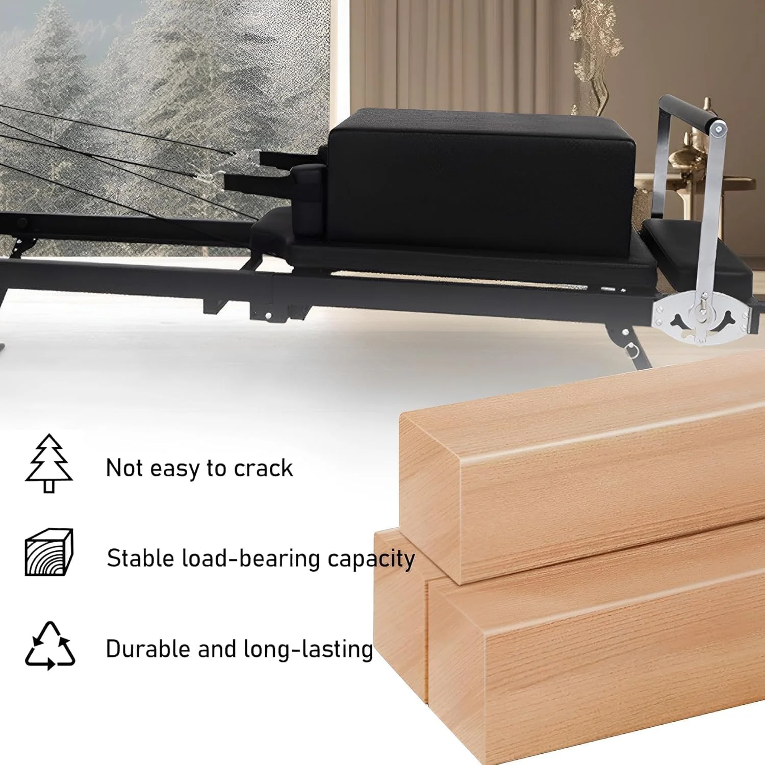 جعبه ریفرمر پیلاتس PeiQi، جعبه لوازم جانبی پیلاتس، تجهیزات پیلاتس برای تمرینات کششی تعادلی تناسب اندام، قابل استفاده به صورت مستقل