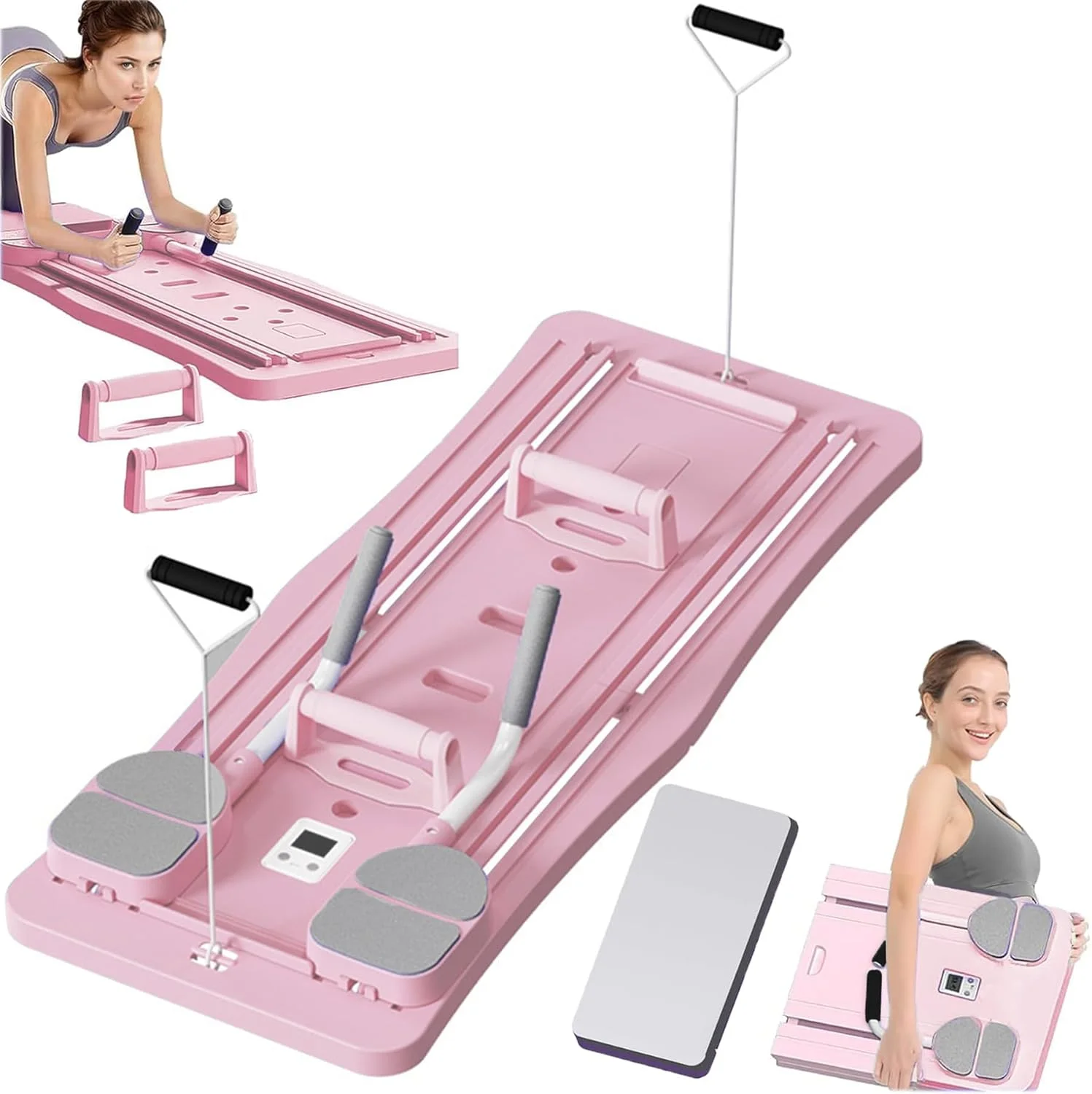 ست ریفرمر پیلاتس، تخته ریفرمر پیلاتس تاشو چند منظوره، تجهیزات پیلاتس با مقاومت بالا، تخته تناسب اندام قابل حمل برای خانه، زنان و مردان ست ریفرمر پیلاتس، تخته ریفرمر پیلاتس تاشو چند منظوره، تجهیزات پیلاتس با مقاومت بالا، تخته تناسب اندام قابل حمل برای خانه، زنان و مردان