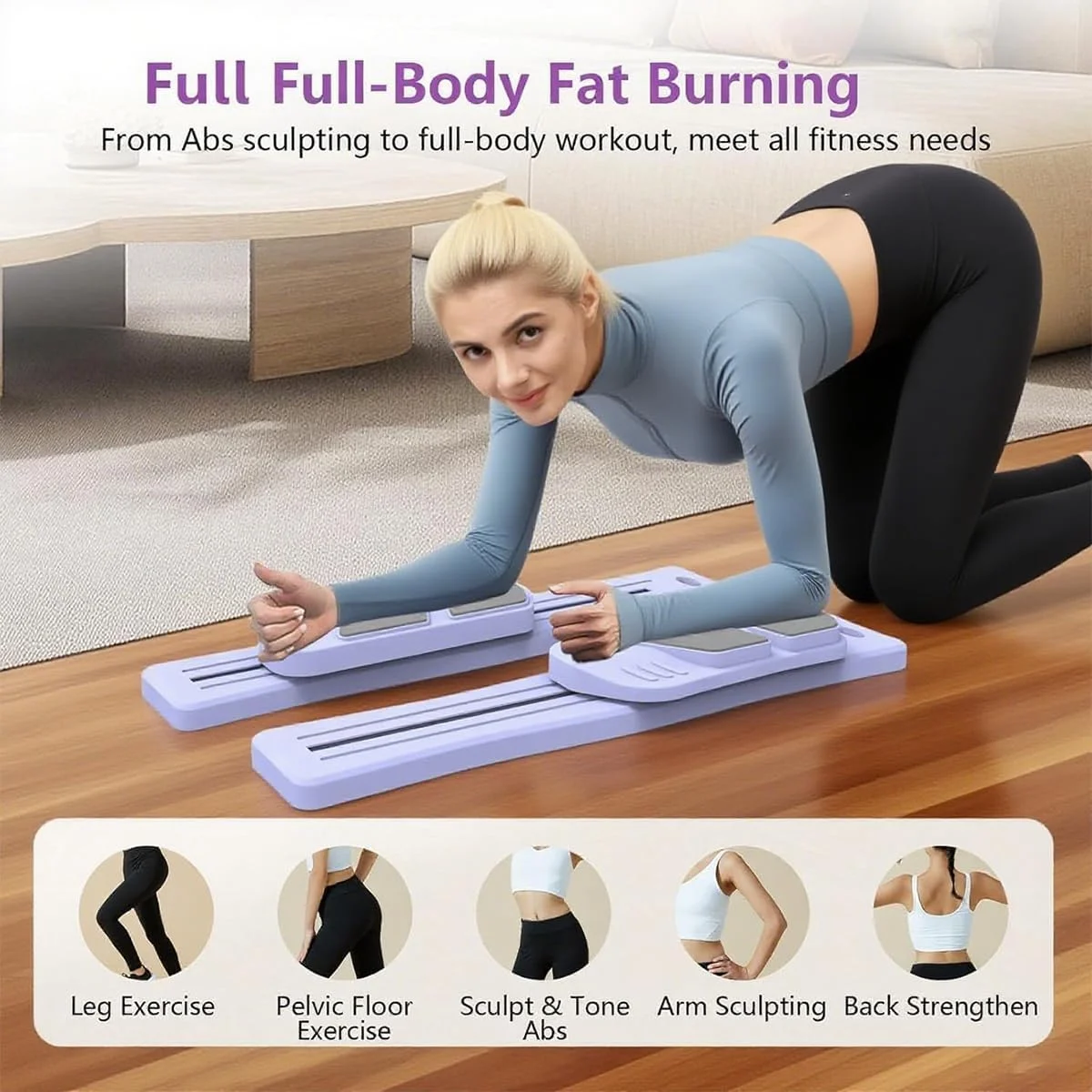 تخته پیلاتس برای تمرینات خانگی - ست اصلاح کننده پیلاتس قابل حمل 7 در 1 ارتقا یافته، تمرین دهنده عضلات شکم چند منظوره با نوارهای مقاومتی و تایمر LED، تخته پیلاتس برای تمرینات کل بدن بانوان