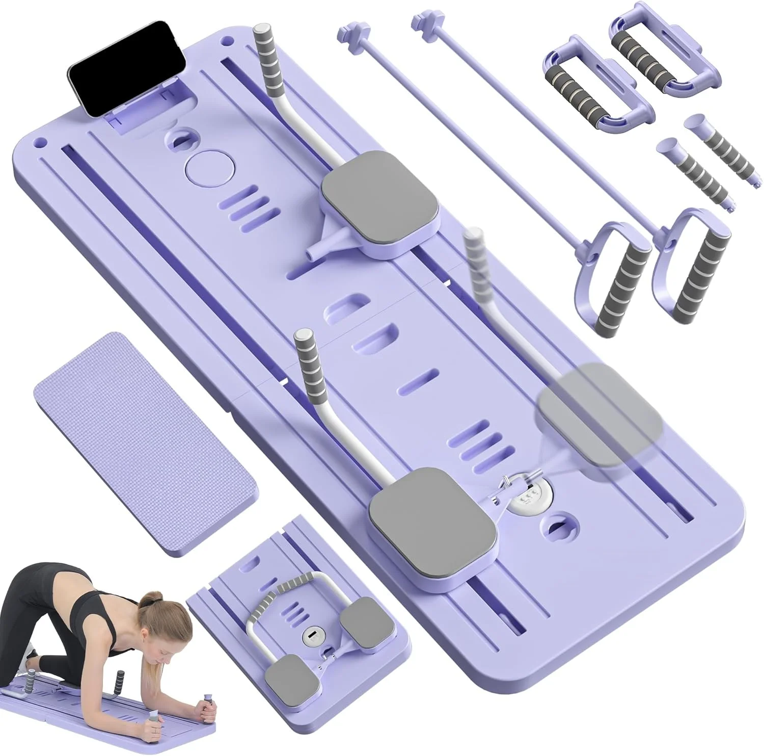 تخته شکم ارکیده ام، ست ریفرمر پیلاتس، تخته ریفرمر پیلاتس تاشو چند منظوره، تجهیزات پیلاتس با استحکام بالا، تخته تناسب اندام قابل حمل برای خانه، زنان و مردان (هدیه پاف) تخته شکم ارکیده ام، ست ریفرمر پیلاتس، تخته ریفرمر پیلاتس تاشو چند منظوره، تجهیزات پیلاتس با استحکام بالا، تخته تناسب اندام قابل حمل برای خانه، زنان و مردان (هدیه پاف)