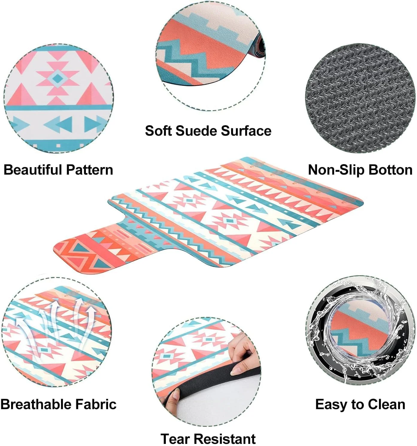 تشک ریفرمر پیلاتس، روکش تشک ریفرمر پیلاتس ضد لغزش، تشک های پیلاتس تاشو با ضخامت 1 میلی متر با پارچه جیر قابل شستشو و جذب سریع عرق برای تمرینات خانگی و باشگاه، صورتی