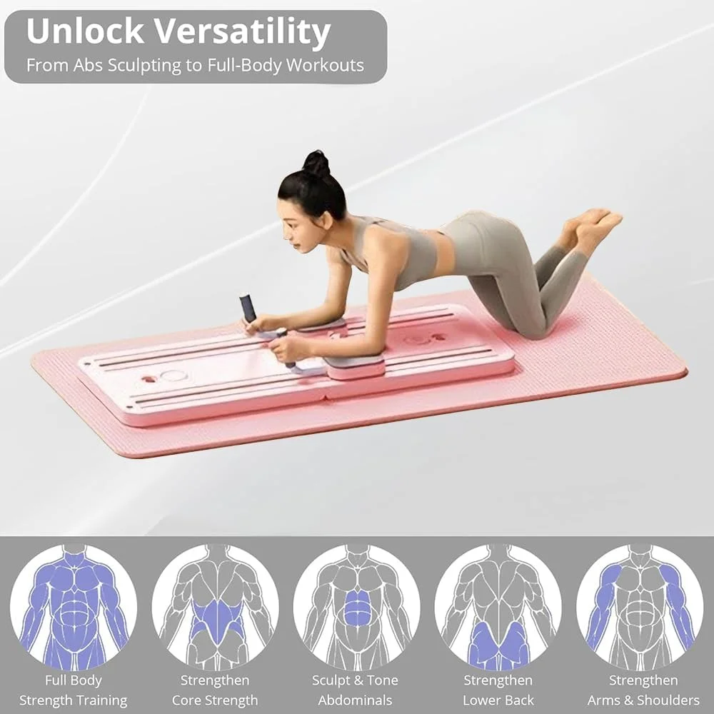 تخته پیلاتس 4 در 1 AccLoo، ست اصلاح کننده پیلاتس برای خانه، تخته شکم چند منظوره، تخته اصلاح کننده پیلاتس تاشو چند منظوره، تجهیزات تمرین هسته بدن، صورتی تخته پیلاتس 4 در 1 AccLoo، ست اصلاح کننده پیلاتس برای خانه، تخته شکم چند منظوره، تخته اصلاح کننده پیلاتس تاشو چند منظوره، تجهیزات تمرین هسته بدن، صورتی