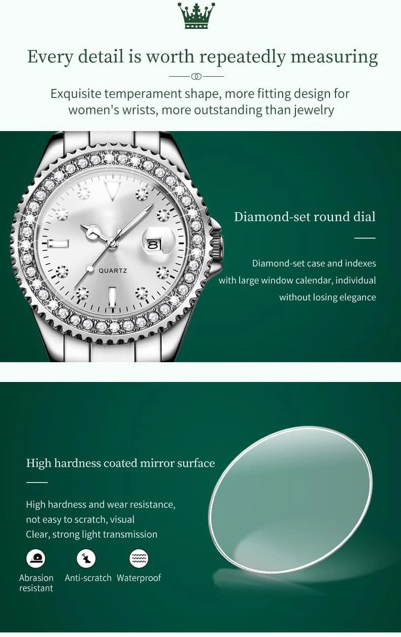 ساعت مچی زنانه NALACAL با نگین، ساعت زنانه کوارتز آنالوگ استیل ضد زنگ دو رنگ ضد آب شب تاب تاریخ روز برای هدیه بانوان ساعت مچی زنانه NALACAL با نگین، ساعت زنانه کوارتز آنالوگ استیل ضد زنگ دو رنگ ضد آب شب تاب تاریخ روز برای هدیه بانوان