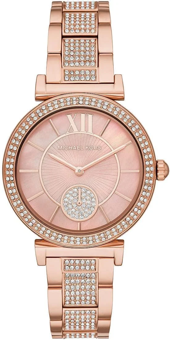 ساعت مچی زنانه مایکل کورس مدل ابی، بدنه استیل رزگلد، MK4617