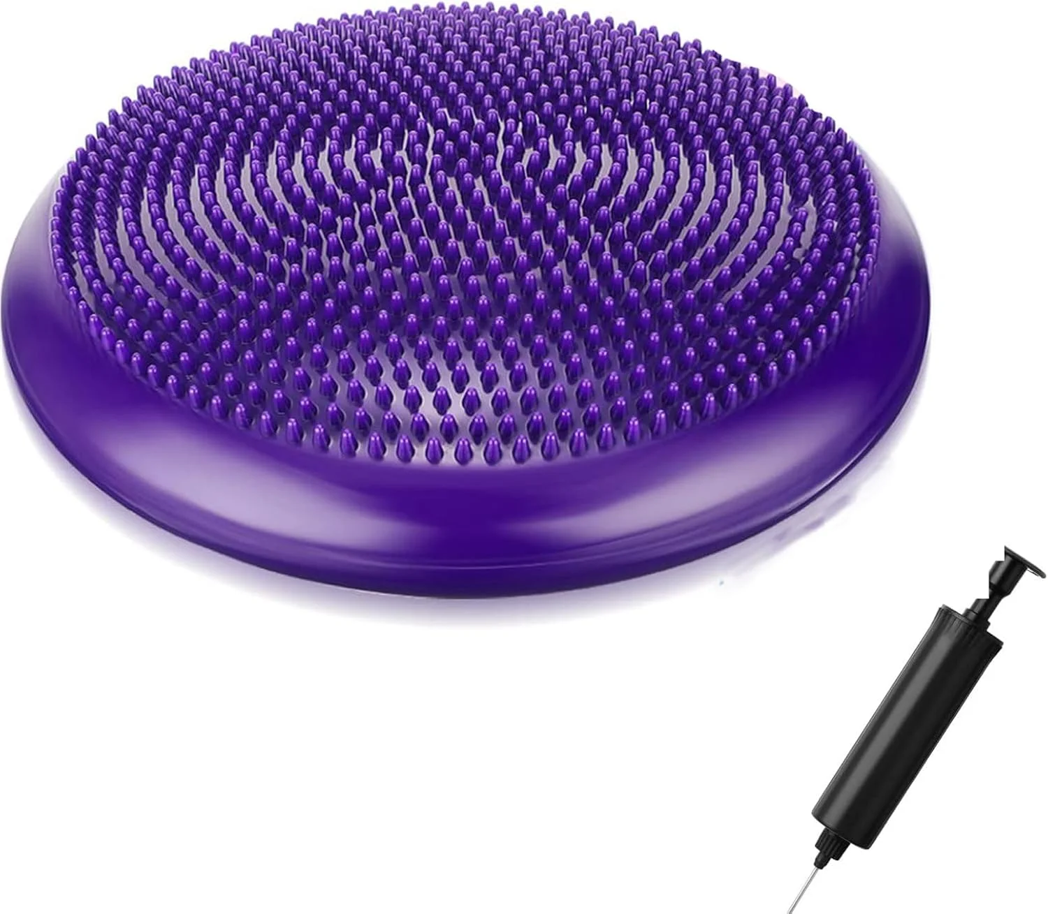 بالشتک تعادلی MAKINGTEC، بالشتک نرم تعادل یوگا، بالشتک لرزشی، بادی، پد ماساژ بالشتک هوای پایدار برای کودکان و بزرگسالان، تجهیزات تمرینات ورزشی خانگی با پمپ باد بنفش