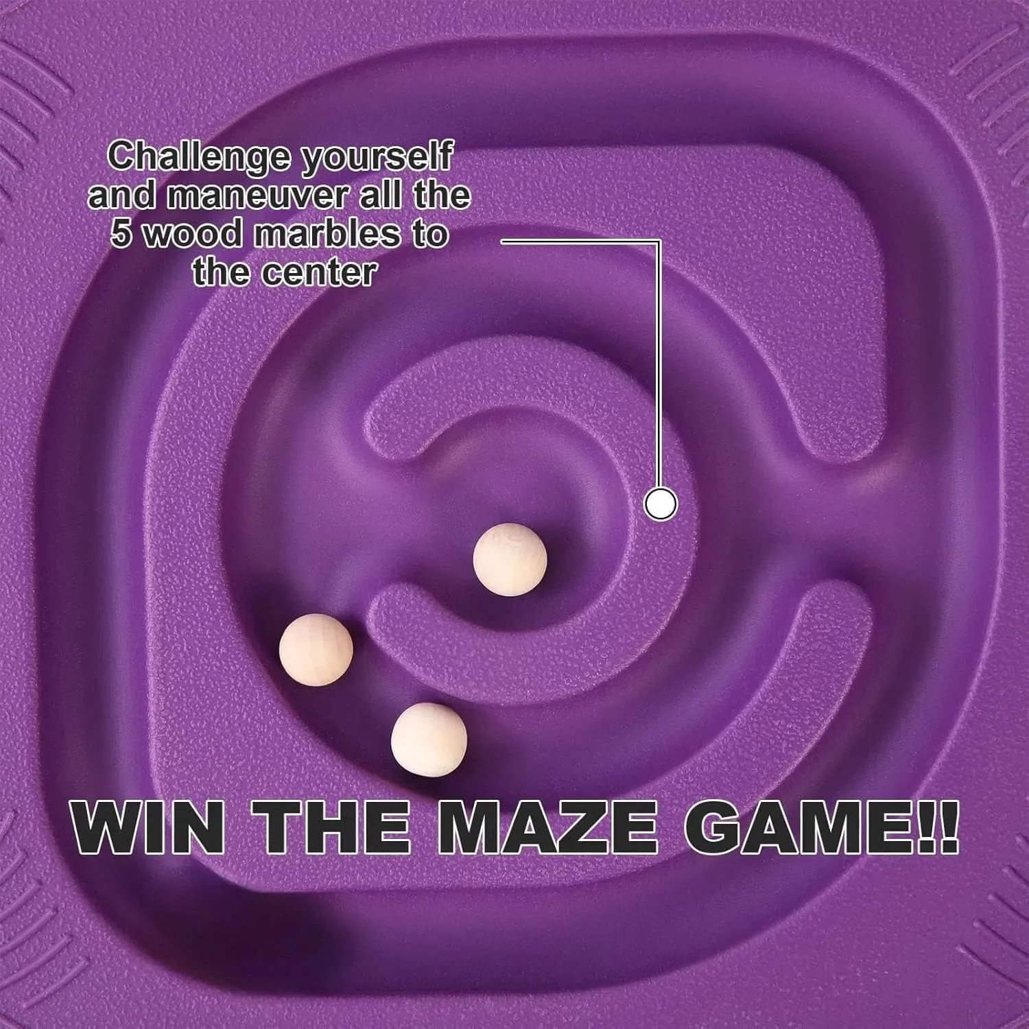 تخته تعادل الاکلنگی کودکان فروشگاه وایت شاپ، تخته ماز پلاستیکی با 5 توپ، حداکثر تحمل وزن 100 کیلوگرم، اسباب بازی فیزیوتراپی کودک (بنفش)