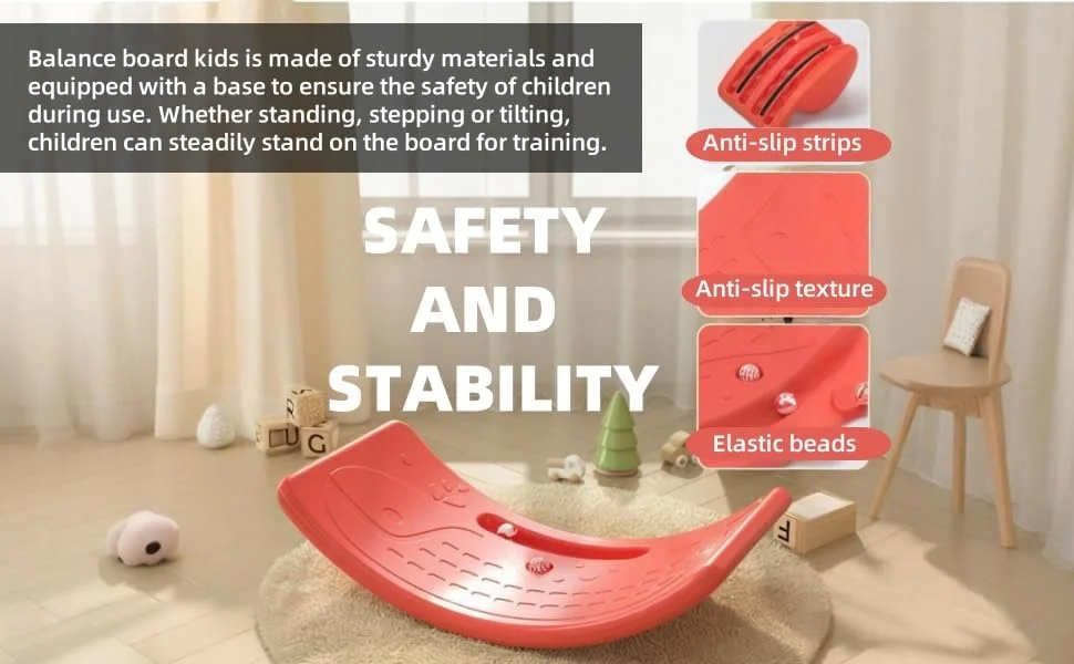 تخته تعادل الاکلنگی برای کودکان - تخته گهواره ای محکم کودکان، اسباب بازی تعادلی سرگرم کننده و جذاب برای بهبود تعادل و هماهنگی