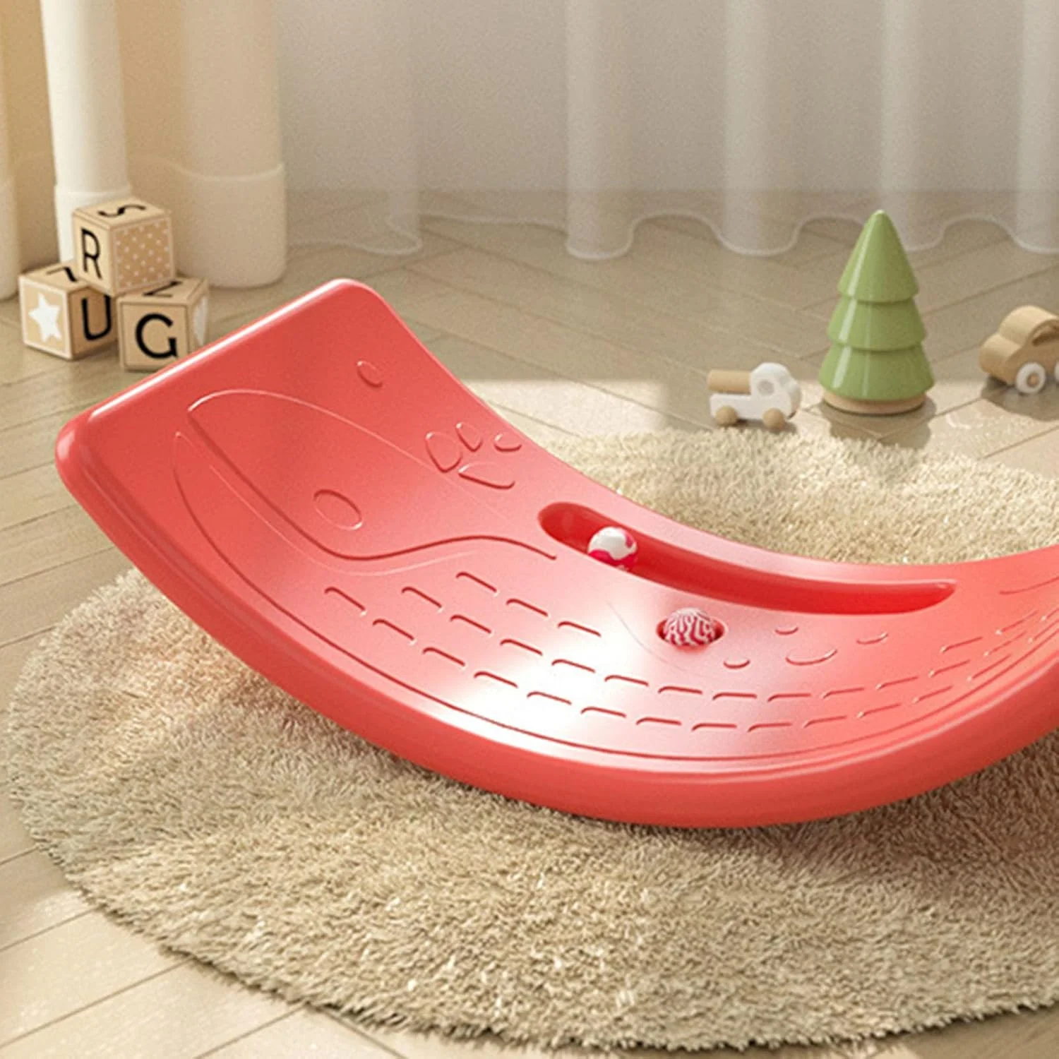 تخته تعادل الاکلنگی برای کودکان - تخته گهواره ای محکم کودکان، اسباب بازی تعادلی سرگرم کننده و جذاب برای بهبود تعادل و هماهنگی