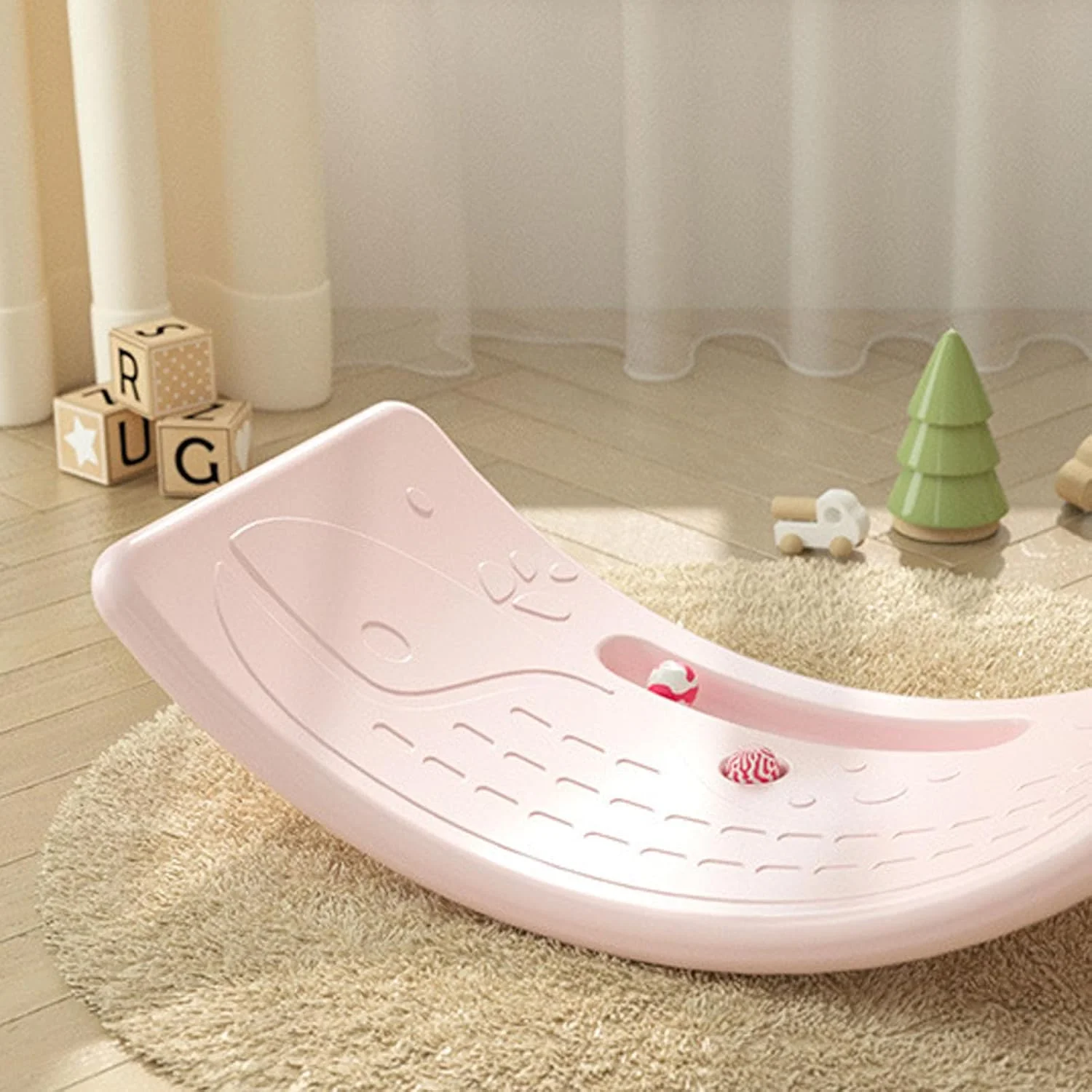 تخته تعادل الاکلنگی برای کودکان - تخته گهواره ای محکم کودکان، اسباب بازی تعادلی سرگرم کننده و جذاب برای بهبود تعادل و هماهنگی