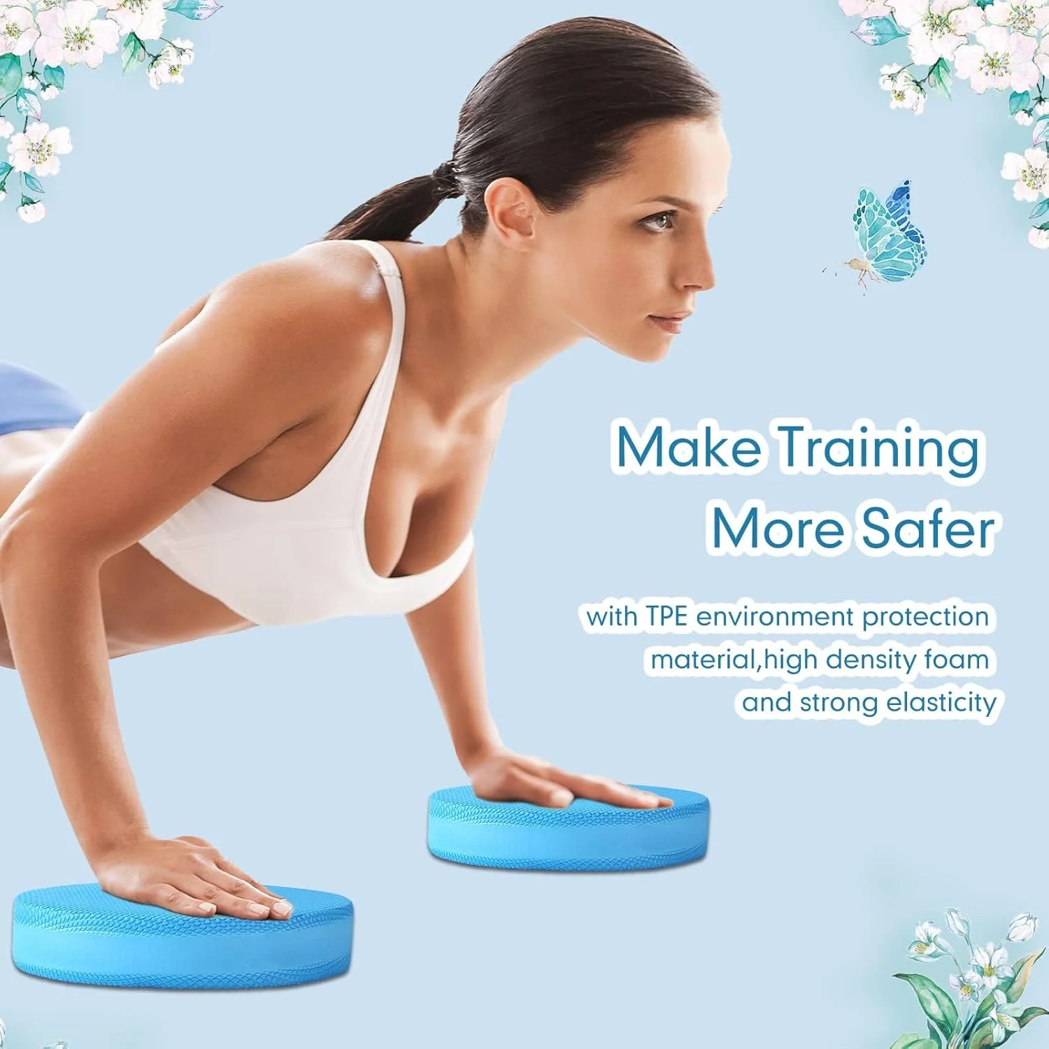 دو عدد پد تعادلی فومی برای تمرین، فیزیوتراپی و یوگا - مت تعادلی TPE ضد لغزش برای تقویت هسته بدن و توانبخشی - بالشتک نرم تمرین ثبات برای مچ پا، زانو و پشتیبانی از مفاصل