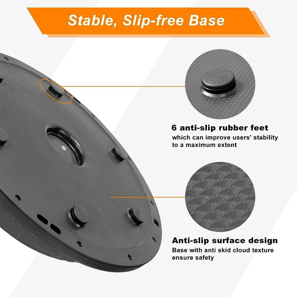 توپ تعادلی نیمه، توپ یوگا بادی ضد لغزش برای باشگاه خانگی، تمرینات تقویت هسته بدن، توپ نیمه ورزشی با کش های مقاومتی