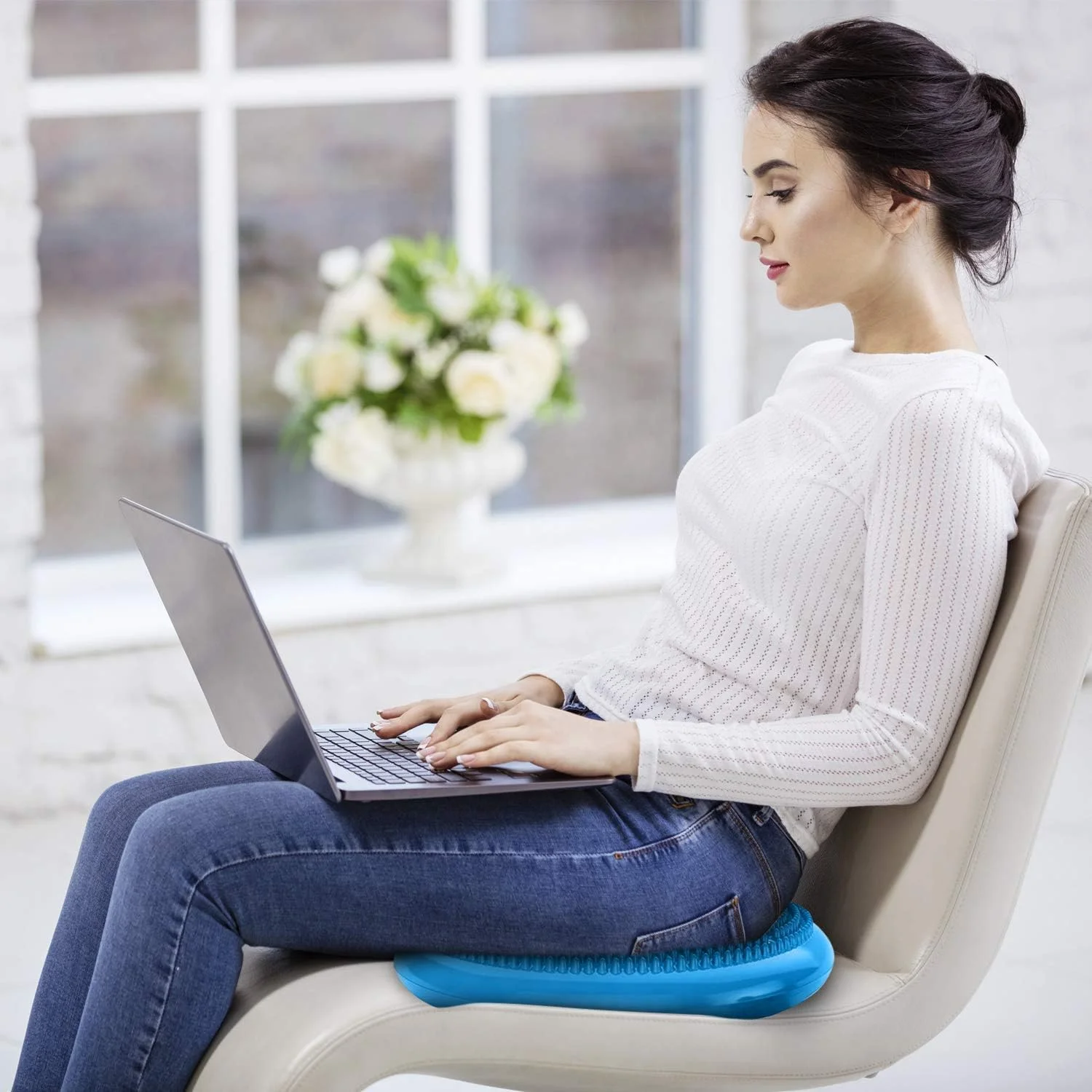 بالشتک تعادلی بادی با پمپ هوا، ضد ترکیدگی، صندلی متحرک بدون مواد سمی، دیسک تعادل هسته تناسب اندام بادی برای صندلی درمانی حسی بهتر برای صندلی مدرسه