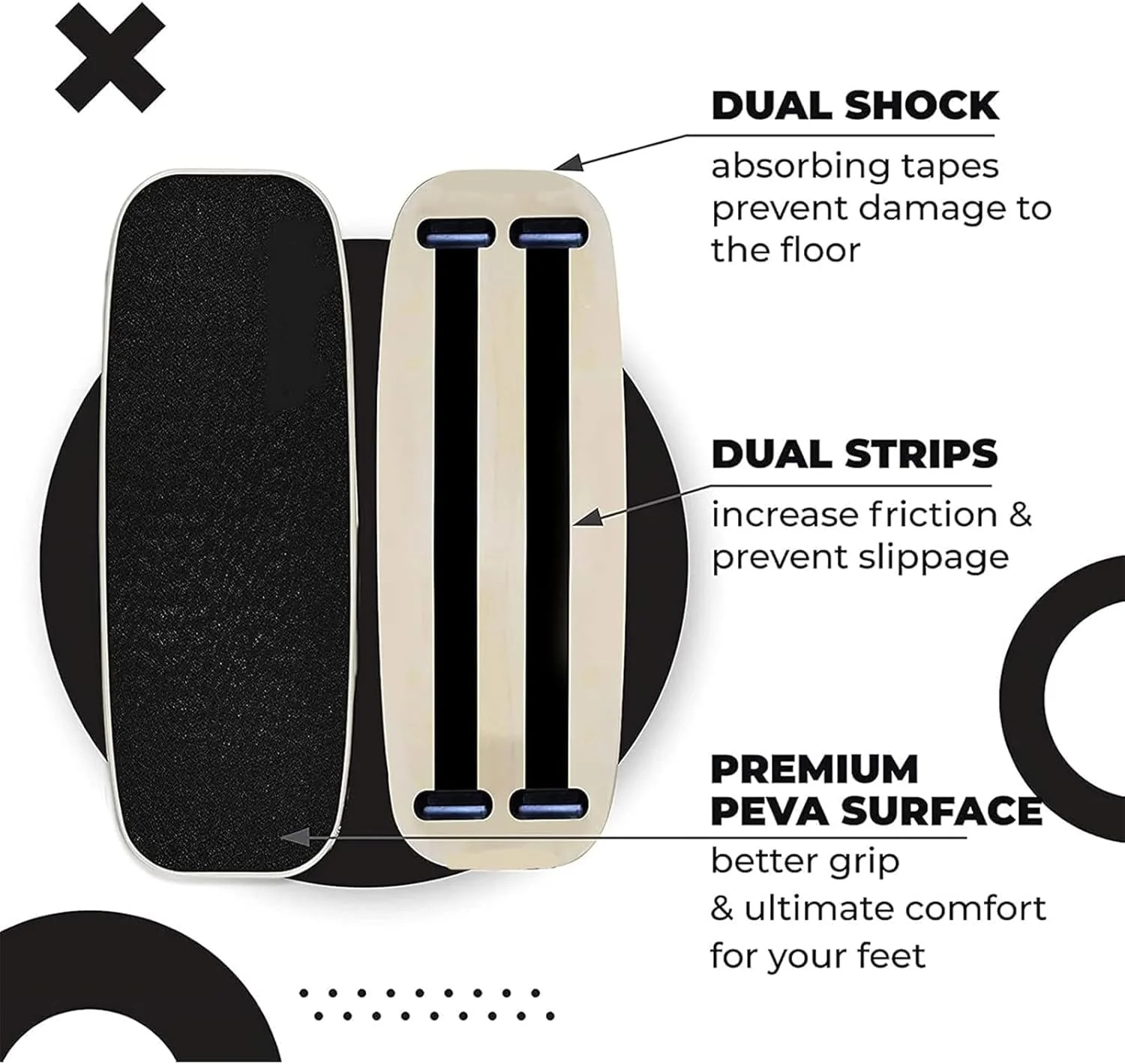 تخته تعادل Jaffiust، چوب با توقف کننده های قابل تنظیم، 3 گزینه فاصله مختلف، مناسب برای اسکیت، هاکی روی چمن و تمرینات موج سواری